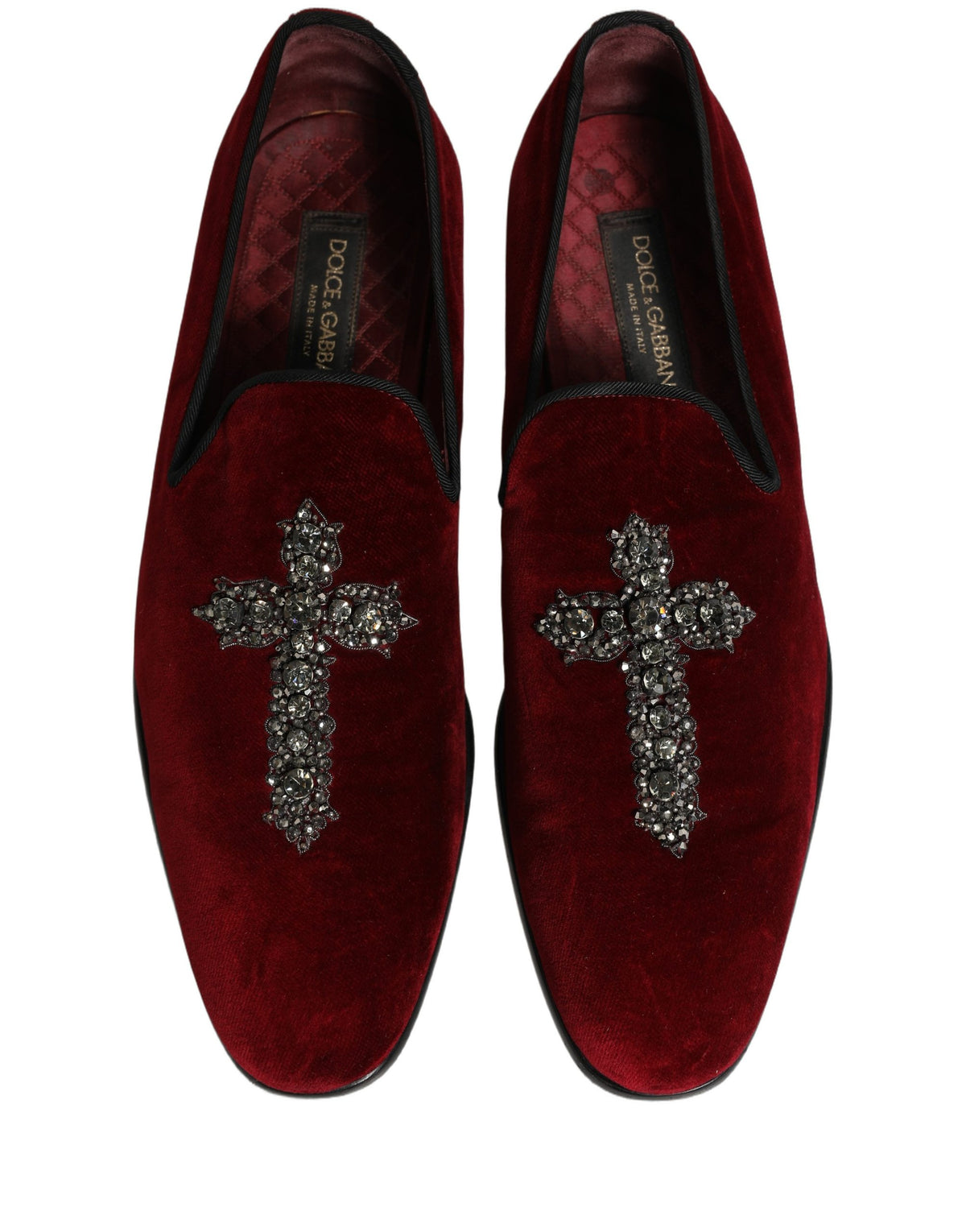 Dolce & Gabbana Maroon Suede Cross Slip On Dress Loafers Men's Shoes