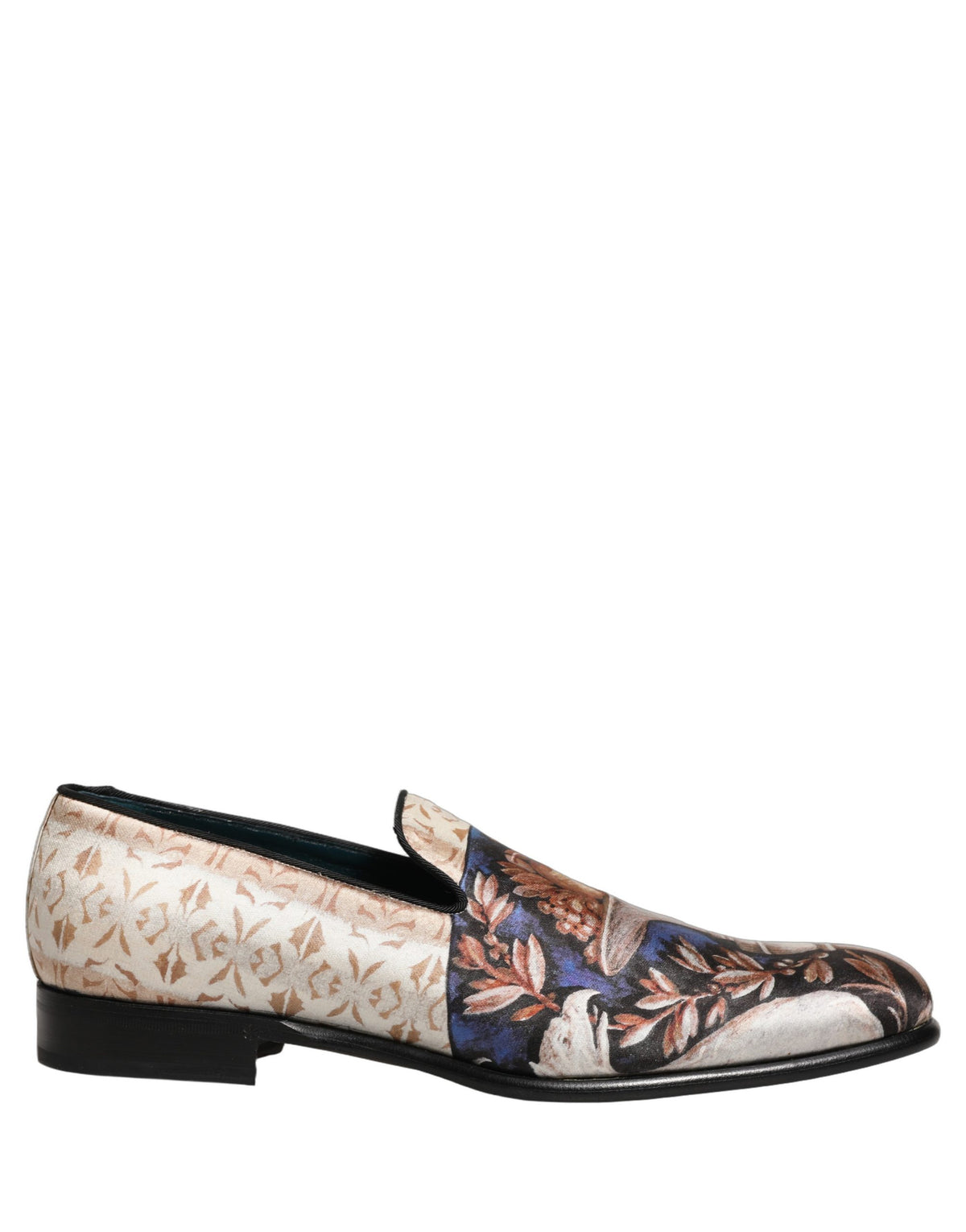 Dolce & Gabbana Multicolor Fruit Print Velvet Loafers Men's Shoes