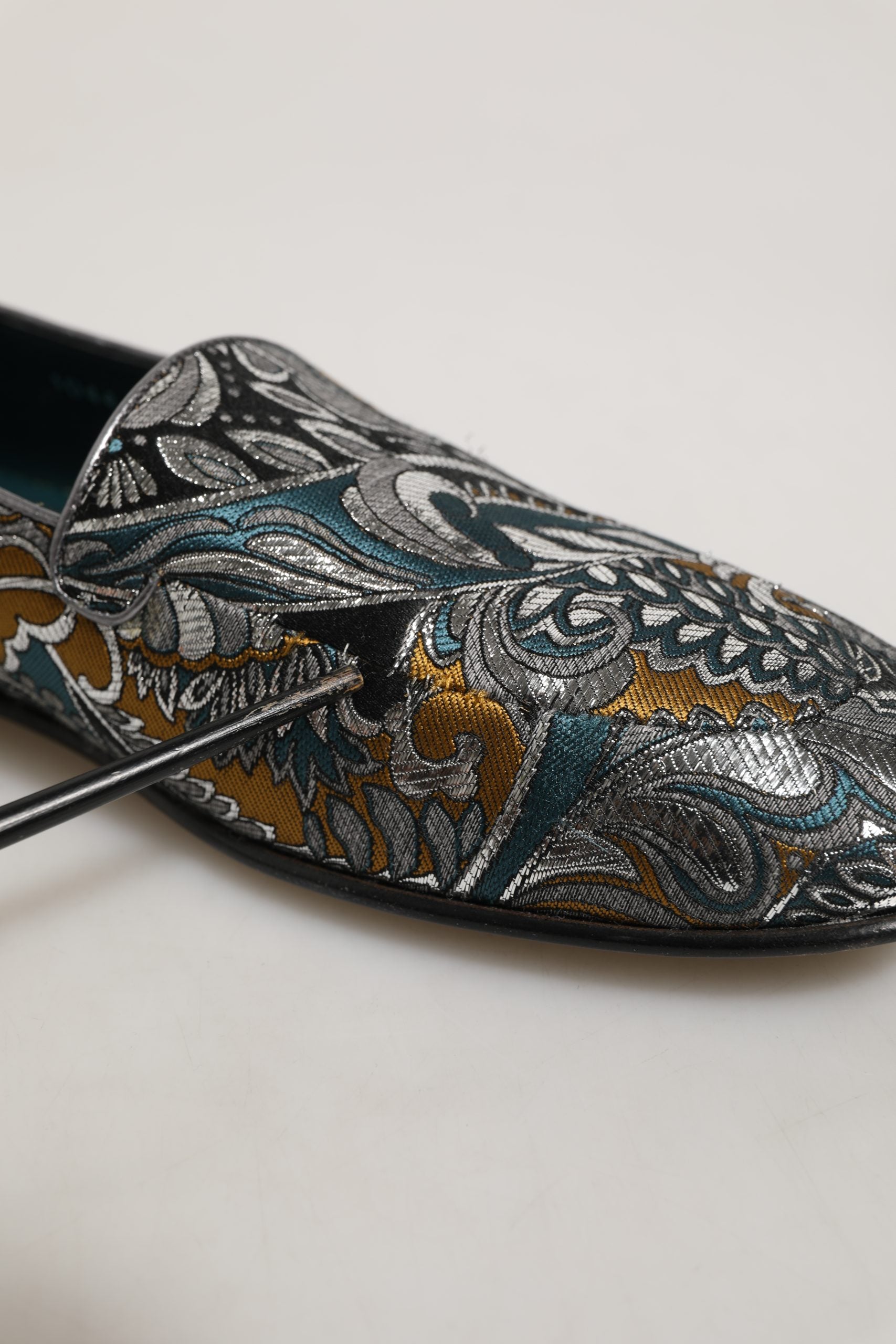 Dolce & Gabbana Multicolor Paisley Brocade Men Loafers Men's Shoes (Pre-Owned)