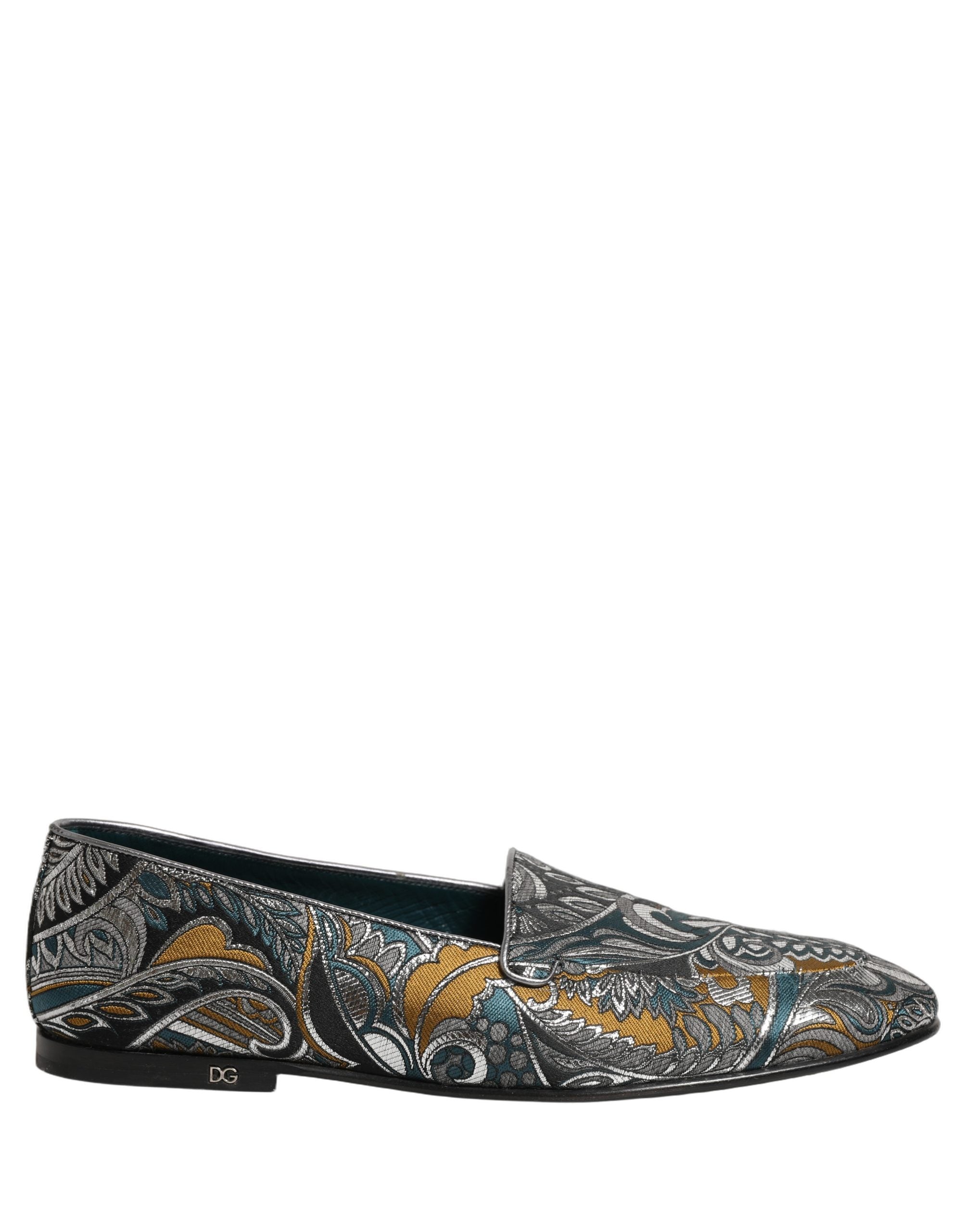 Dolce & Gabbana Multicolor Paisley Brocade Men Loafers Men's Shoes (Pre-Owned)