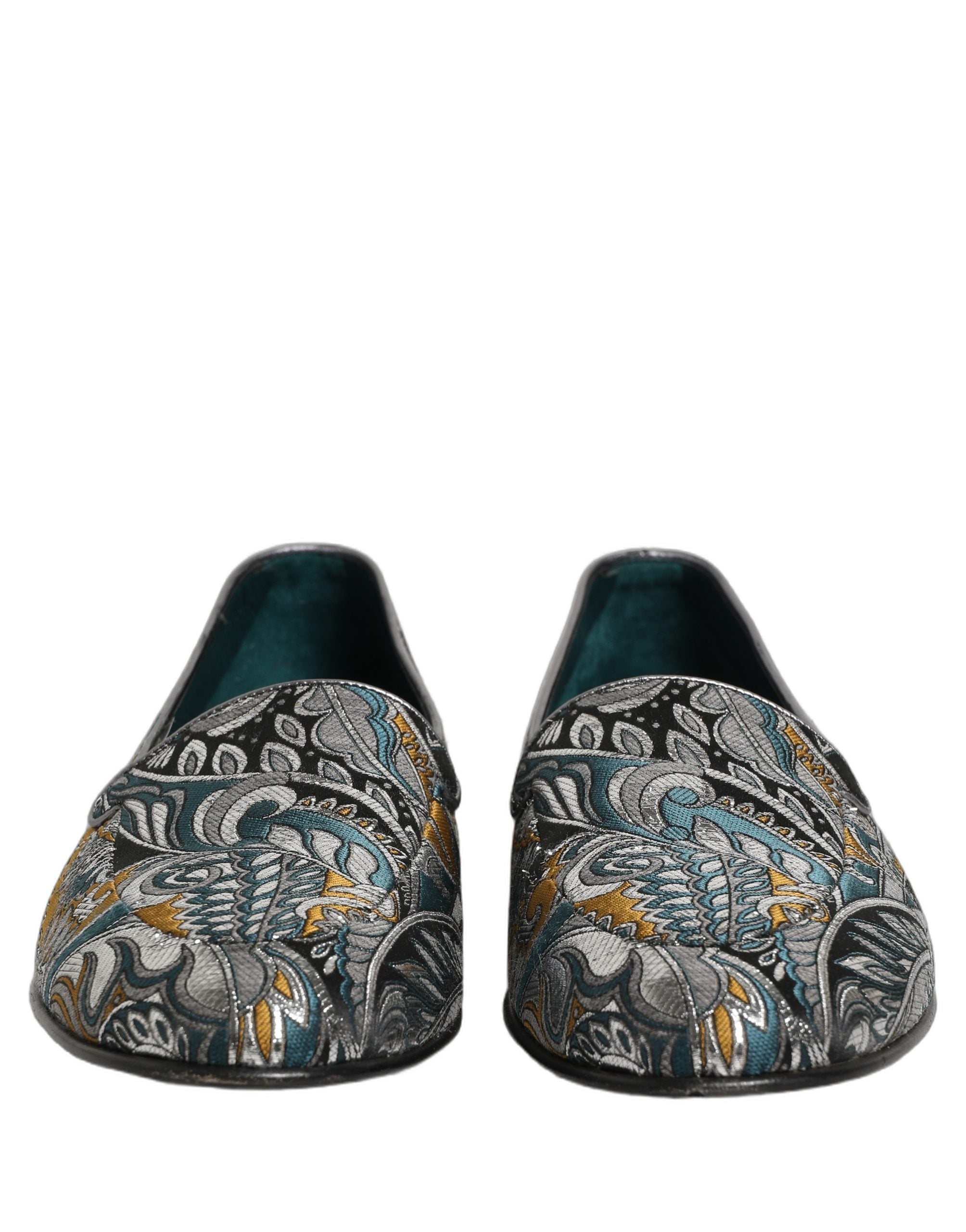 Dolce & Gabbana Multicolor Paisley Brocade Men Loafers Men's Shoes (Pre-Owned)