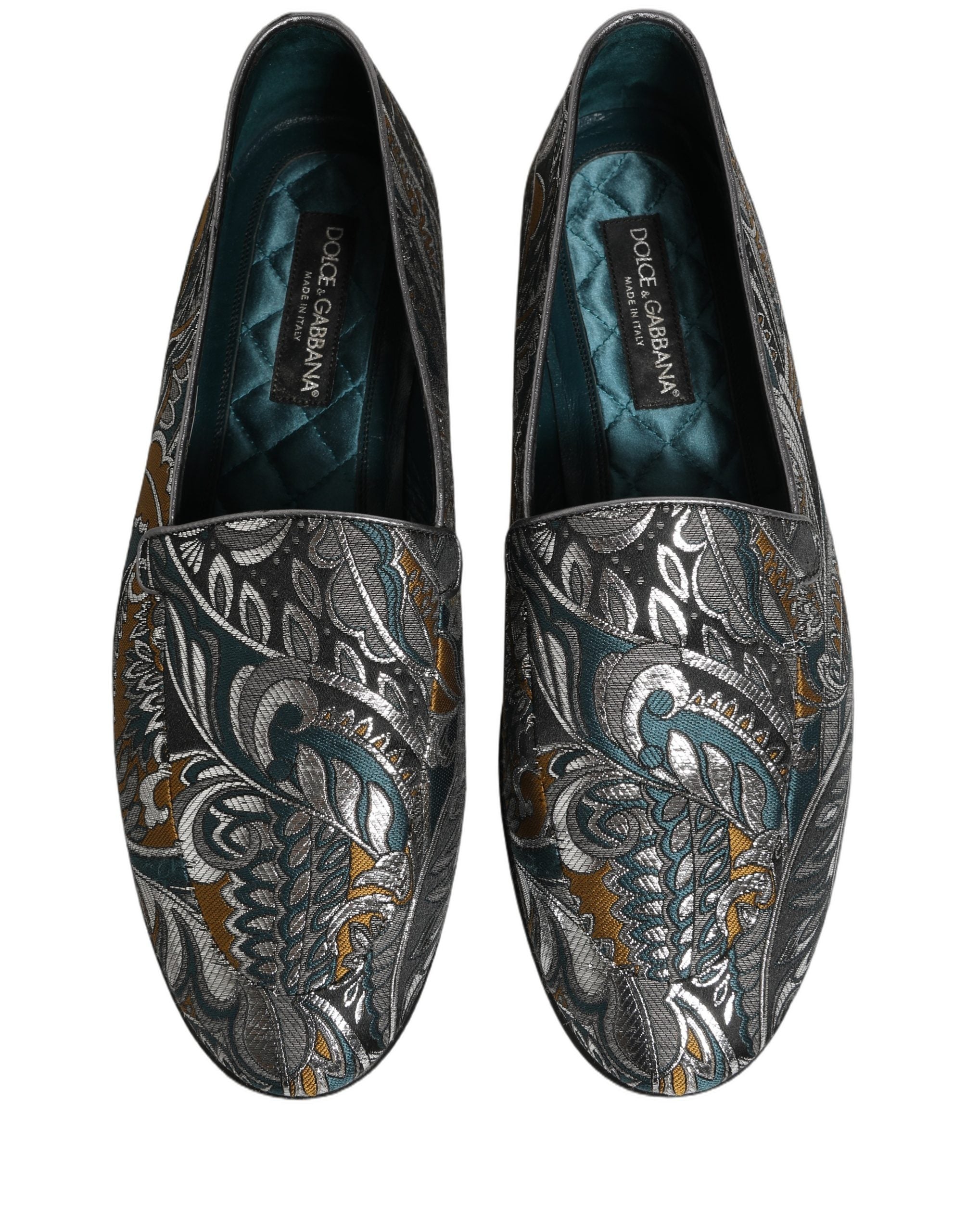 Dolce & Gabbana Multicolor Paisley Brocade Men Loafers Men's Shoes (Pre-Owned)