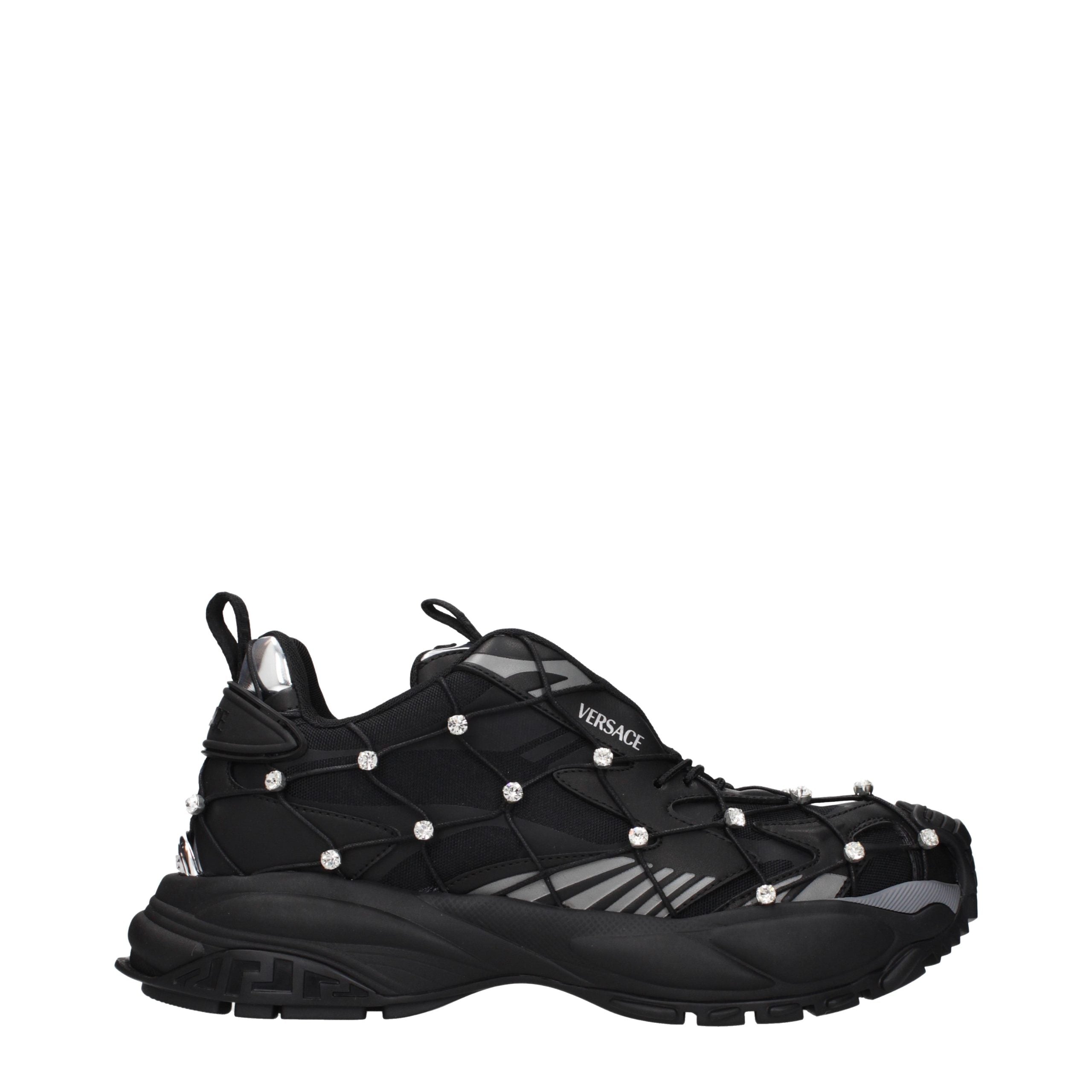 Versace Black Fabric Men's Sneakers