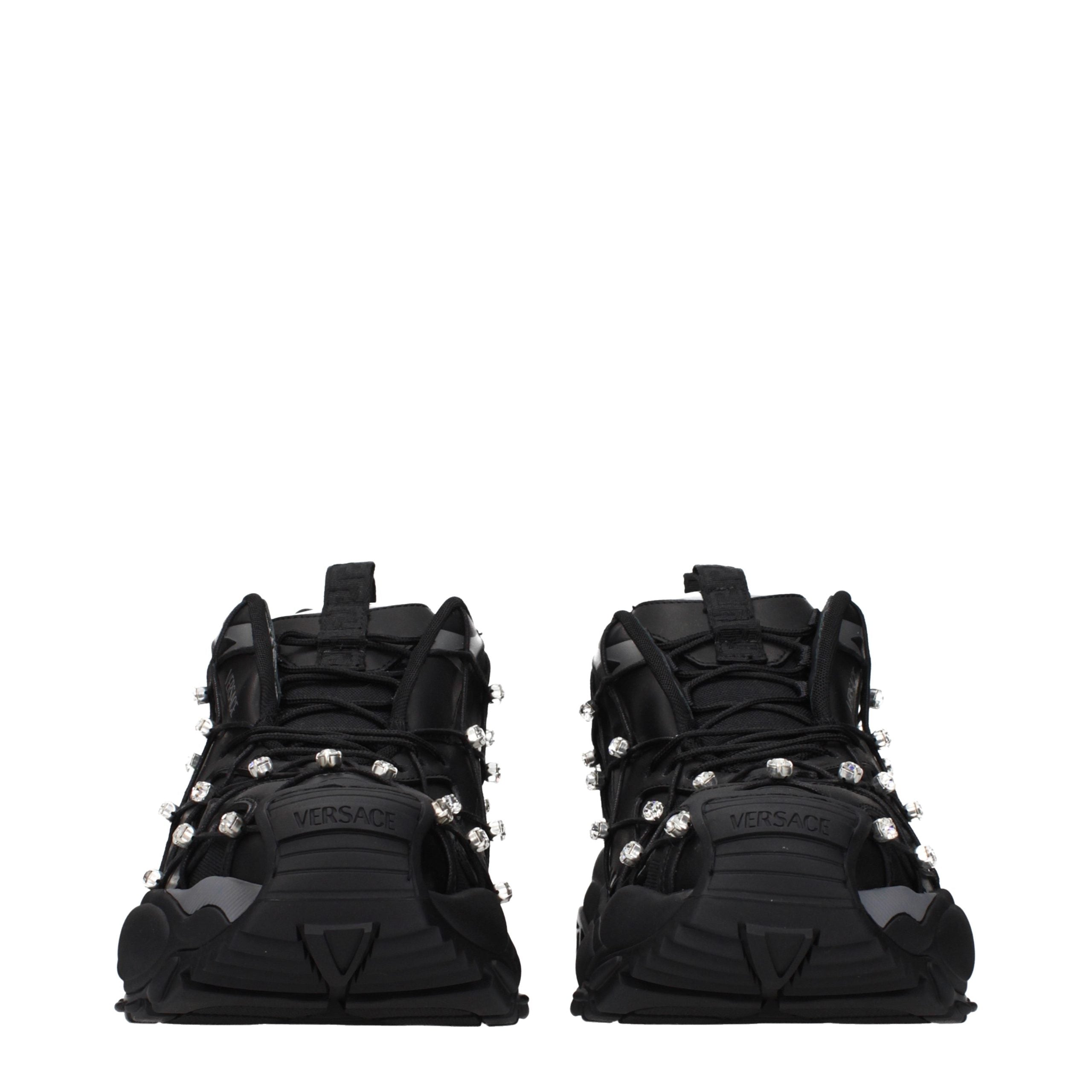 Versace Black Fabric Men's Sneakers