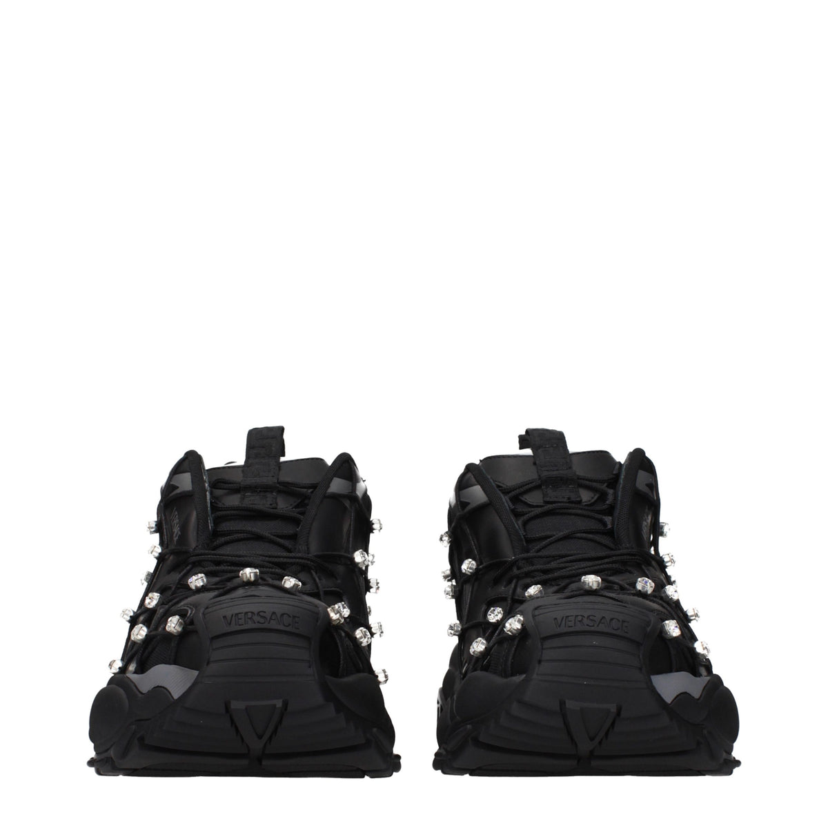 Versace Black Fabric Men's Sneakers