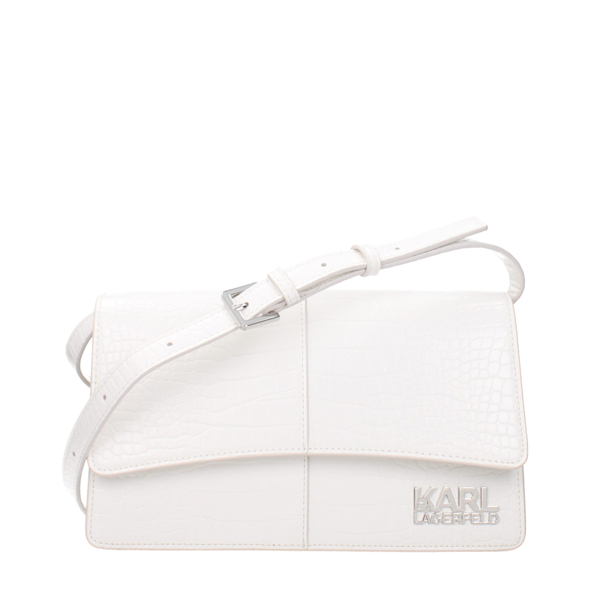 Karl Lagerfeld White Polyethylene Crossbody Women's Bag