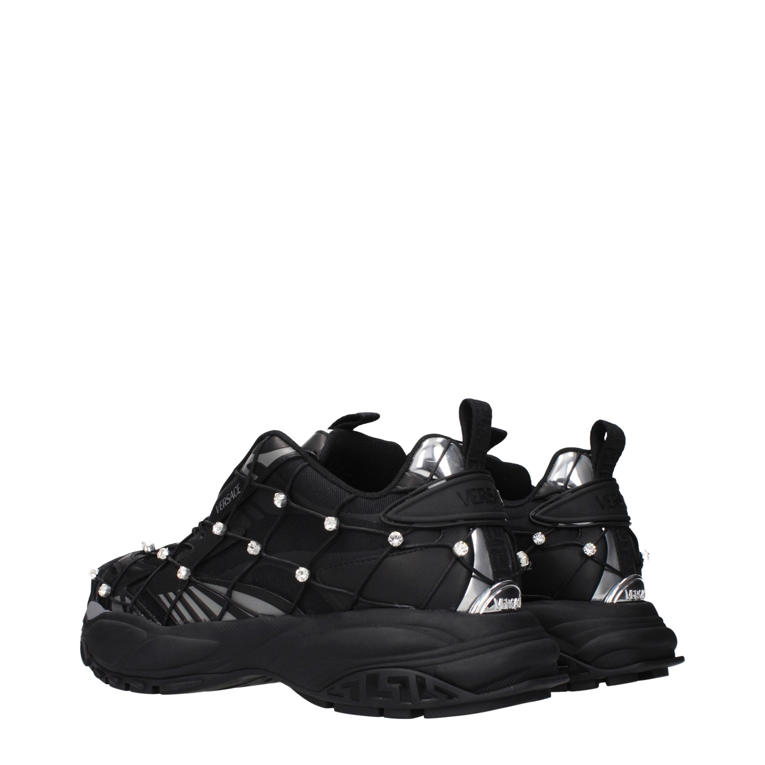 Versace Black Fabric Men's Sneakers