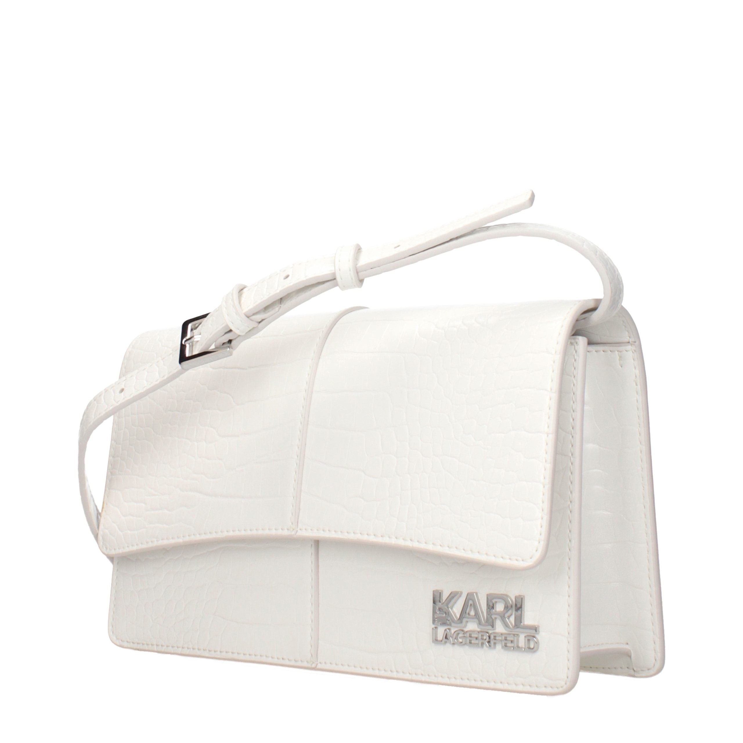 Karl Lagerfeld White Polyethylene Crossbody Women's Bag