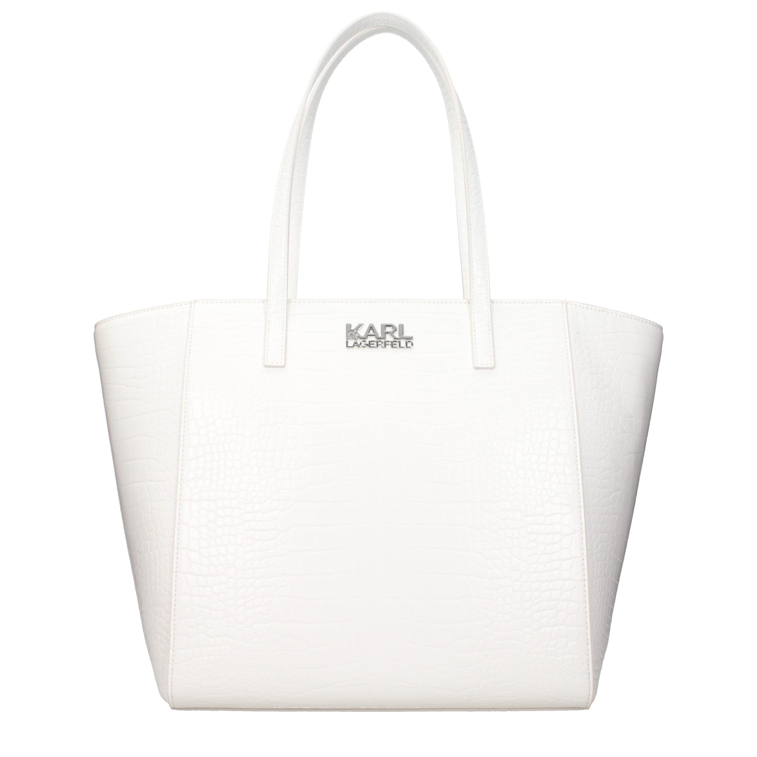 Karl Lagerfeld White Polyethylene Shoulder Women's Bag