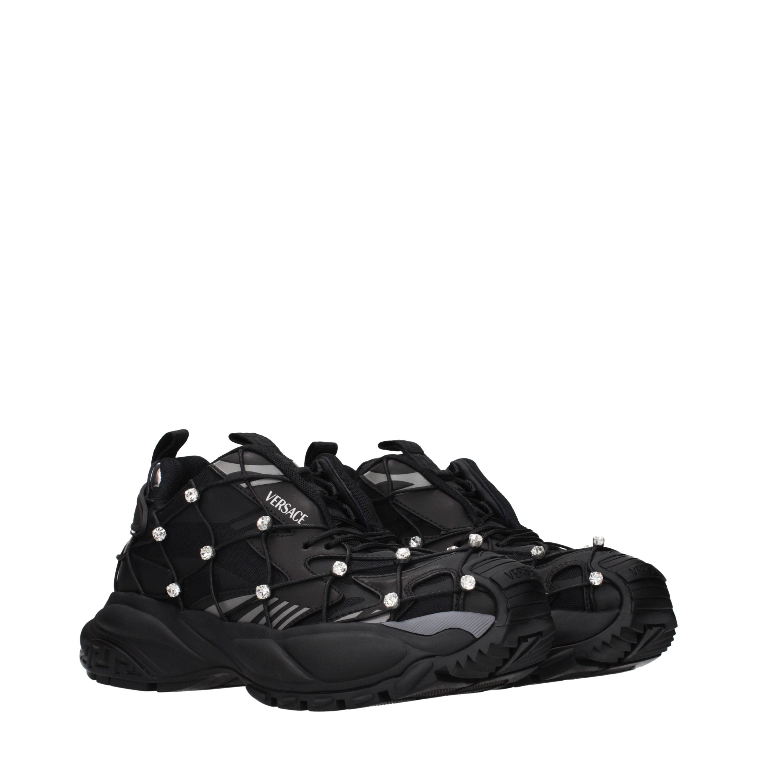 Versace Black Fabric Chunky Women's Sneakers