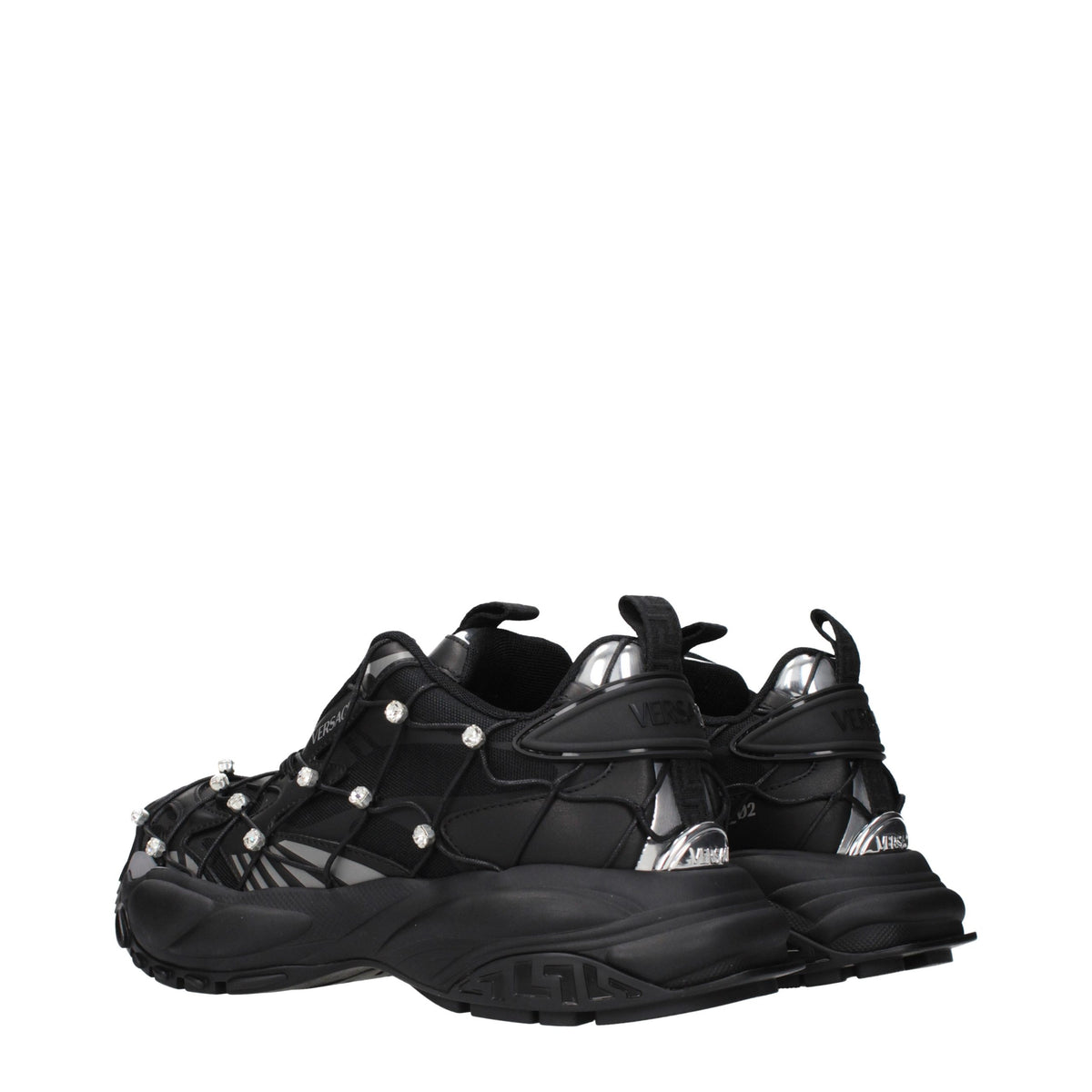 Versace Black Fabric Chunky Women's Sneakers