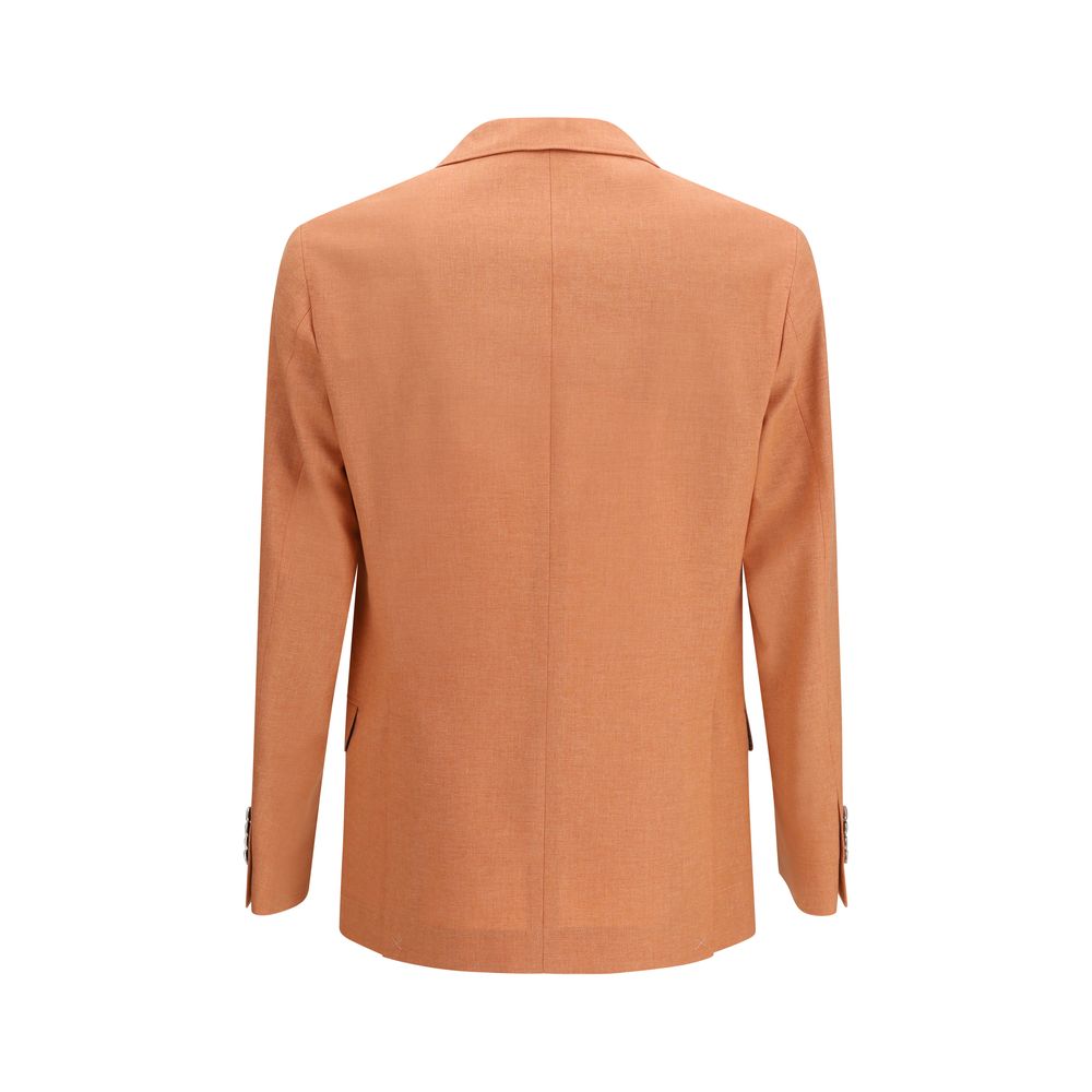 Brunello Cucinelli Orange Wool Oves Aries Men's Blazer
