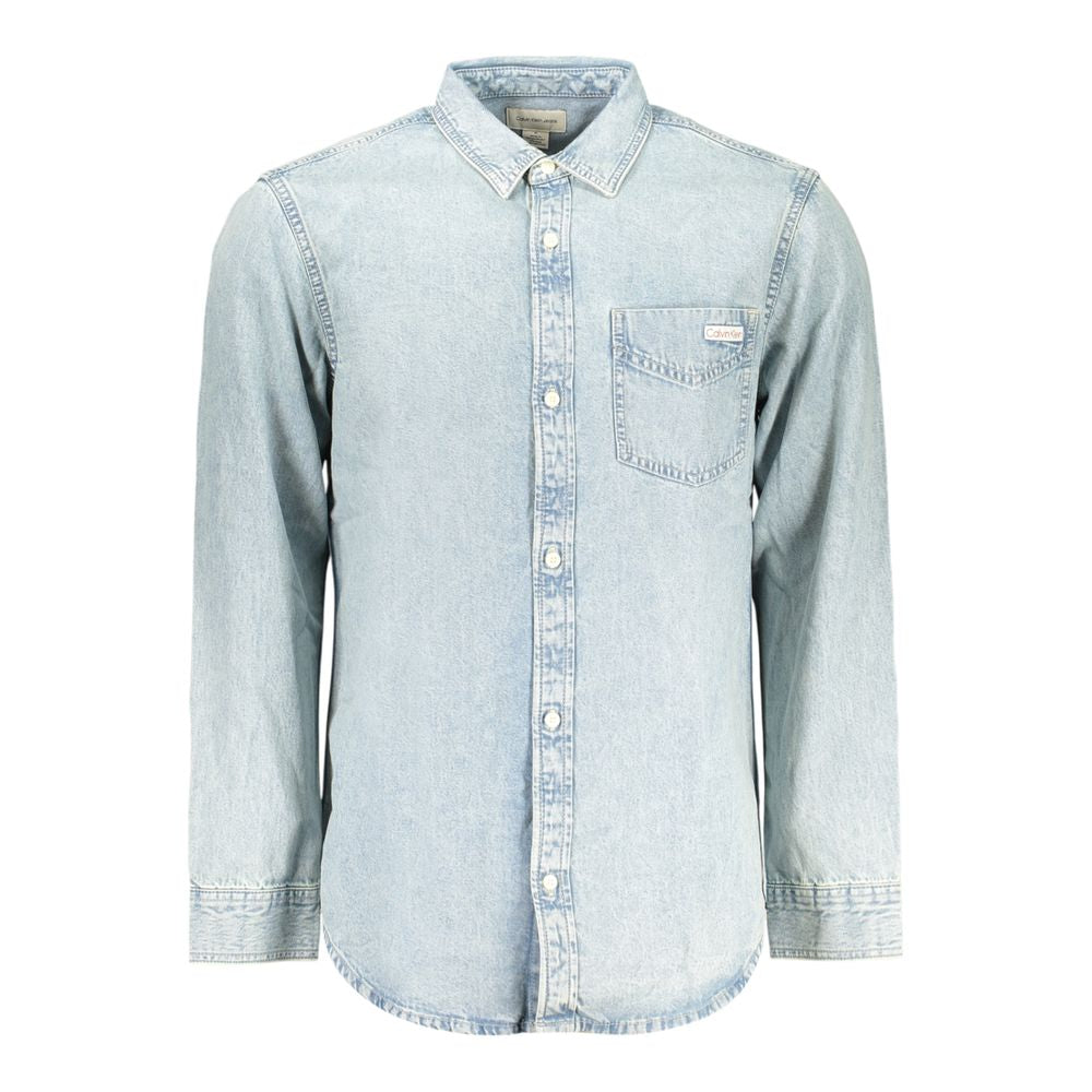 Calvin Klein Azzurro Cotton Mens Men's Shirt