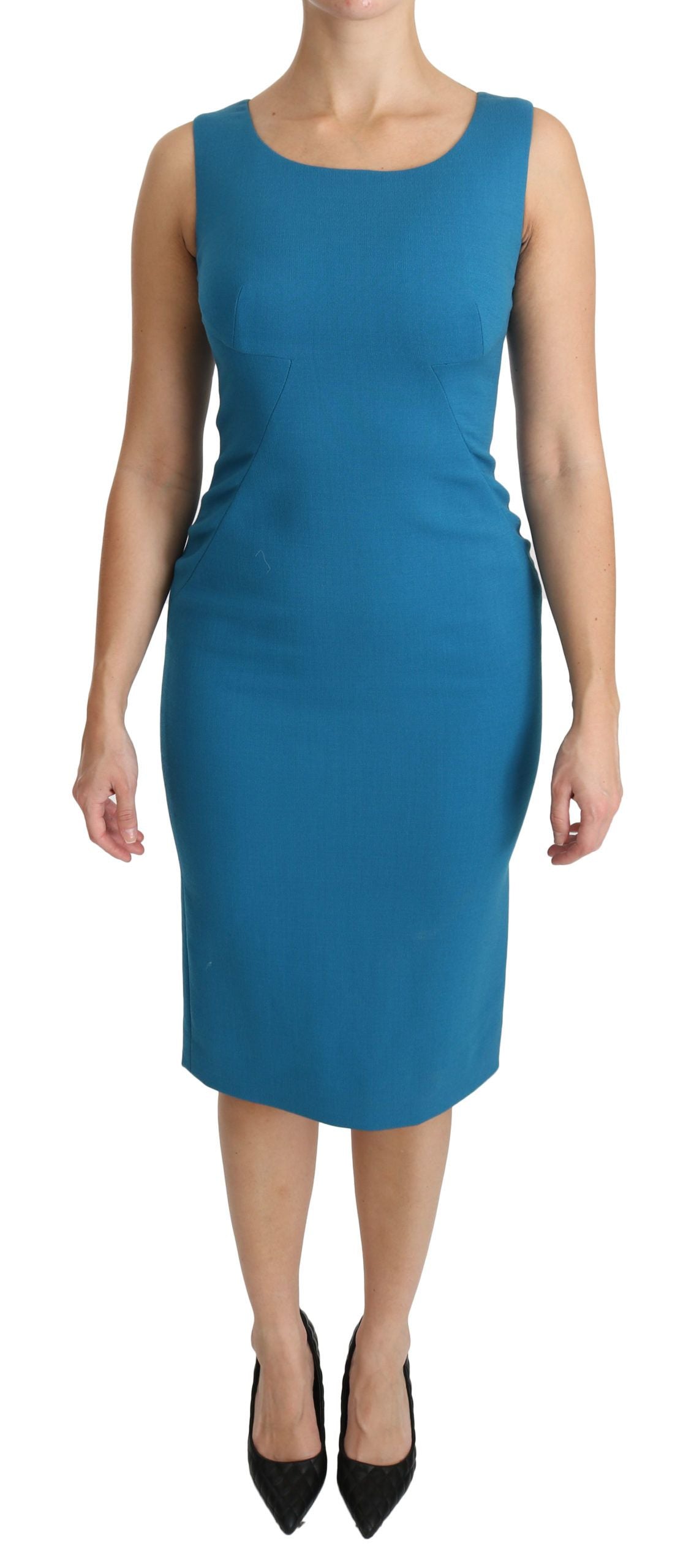 Dolce & Gabbana Blue Virgin Wool Casual Women's Dress