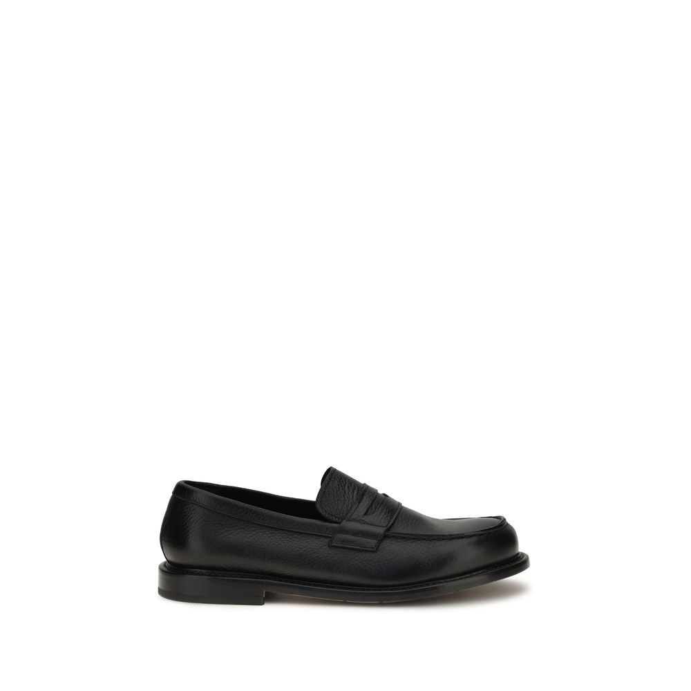 Premiata Black Calf Leather Bos Taurus Slip-On Men's Loafers