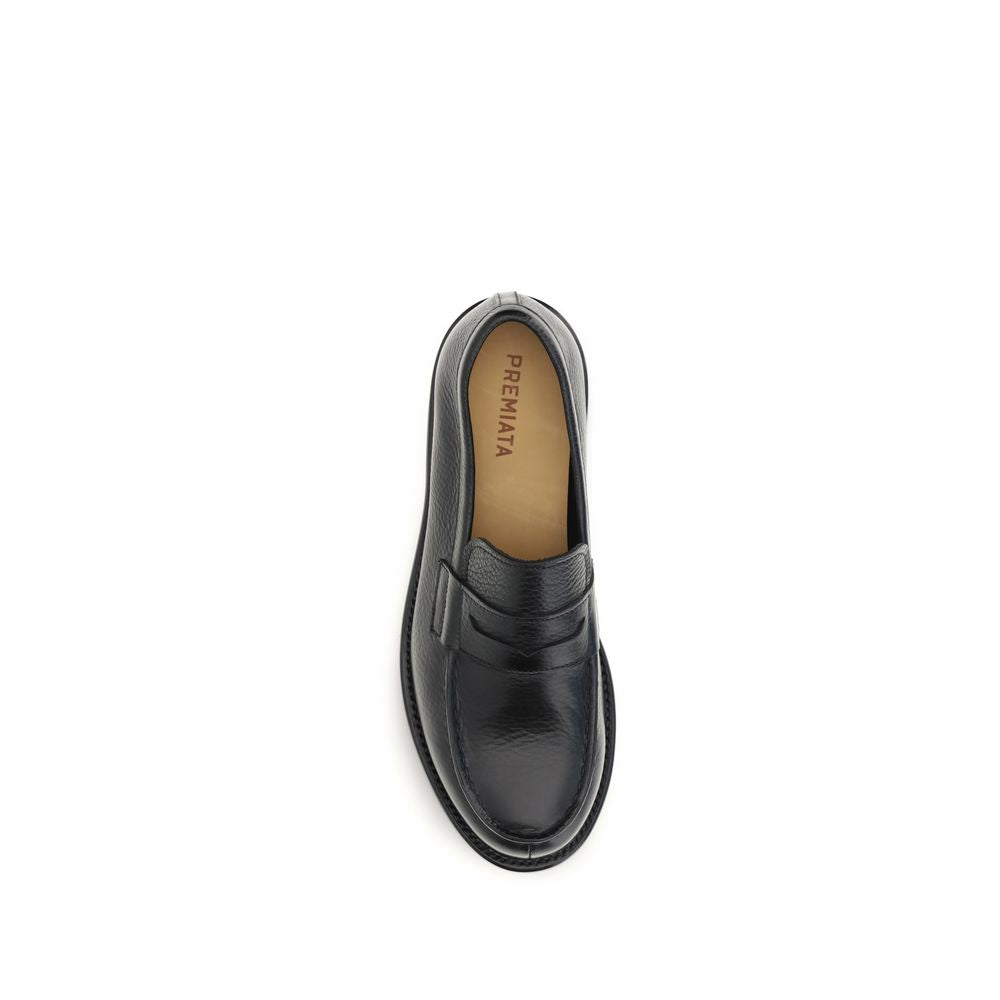 Premiata Black Calf Leather Bos Taurus Slip-On Men's Loafers