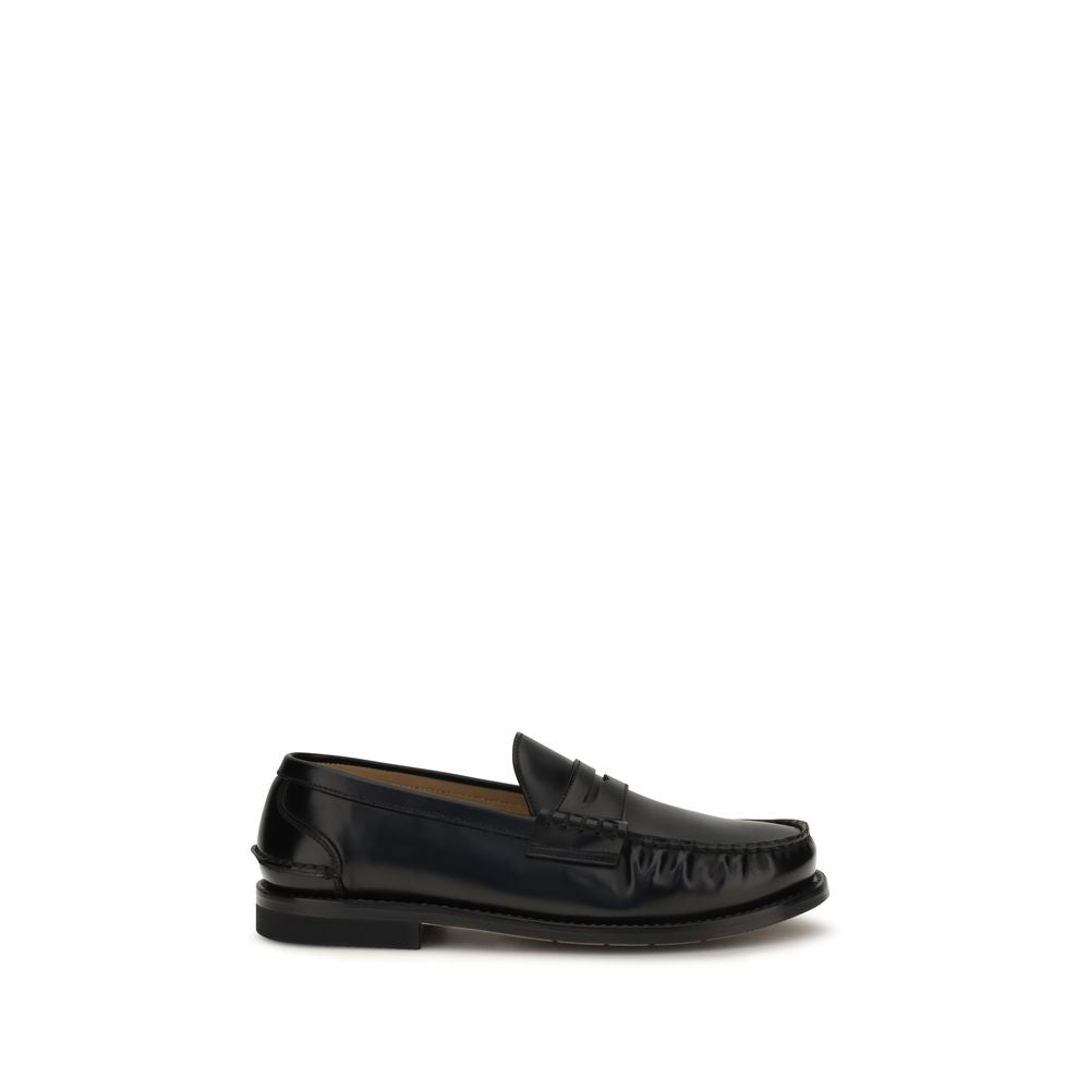 Premiata Black Calf Leather Bos Taurus Slip-On Men's Loafers