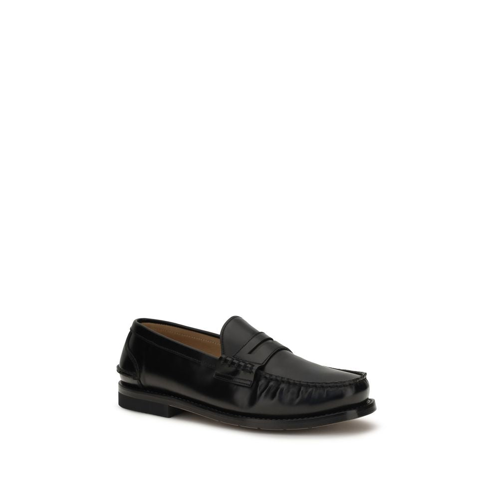 Premiata Black Calf Leather Bos Taurus Slip-On Men's Loafers