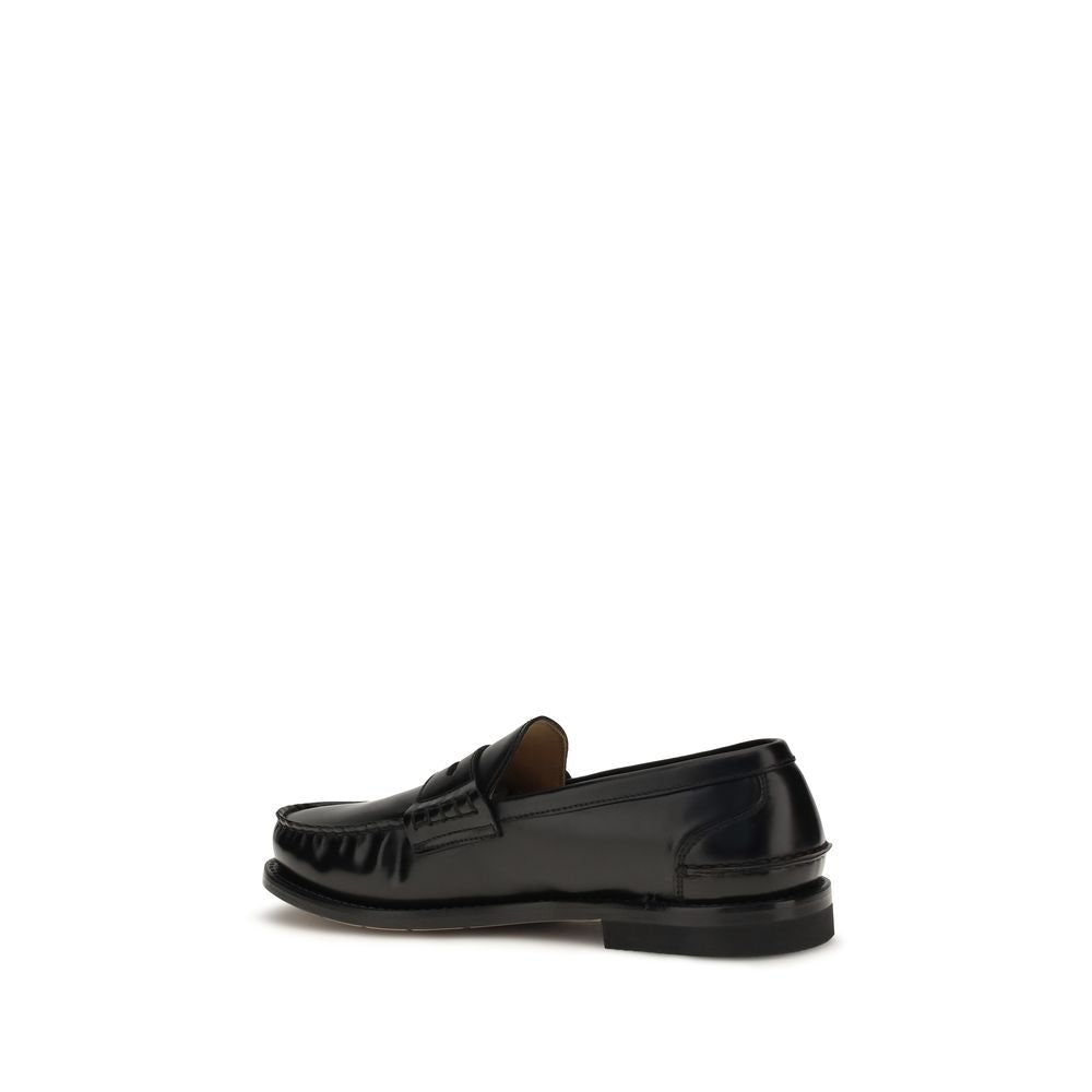 Premiata Black Calf Leather Bos Taurus Slip-On Men's Loafers
