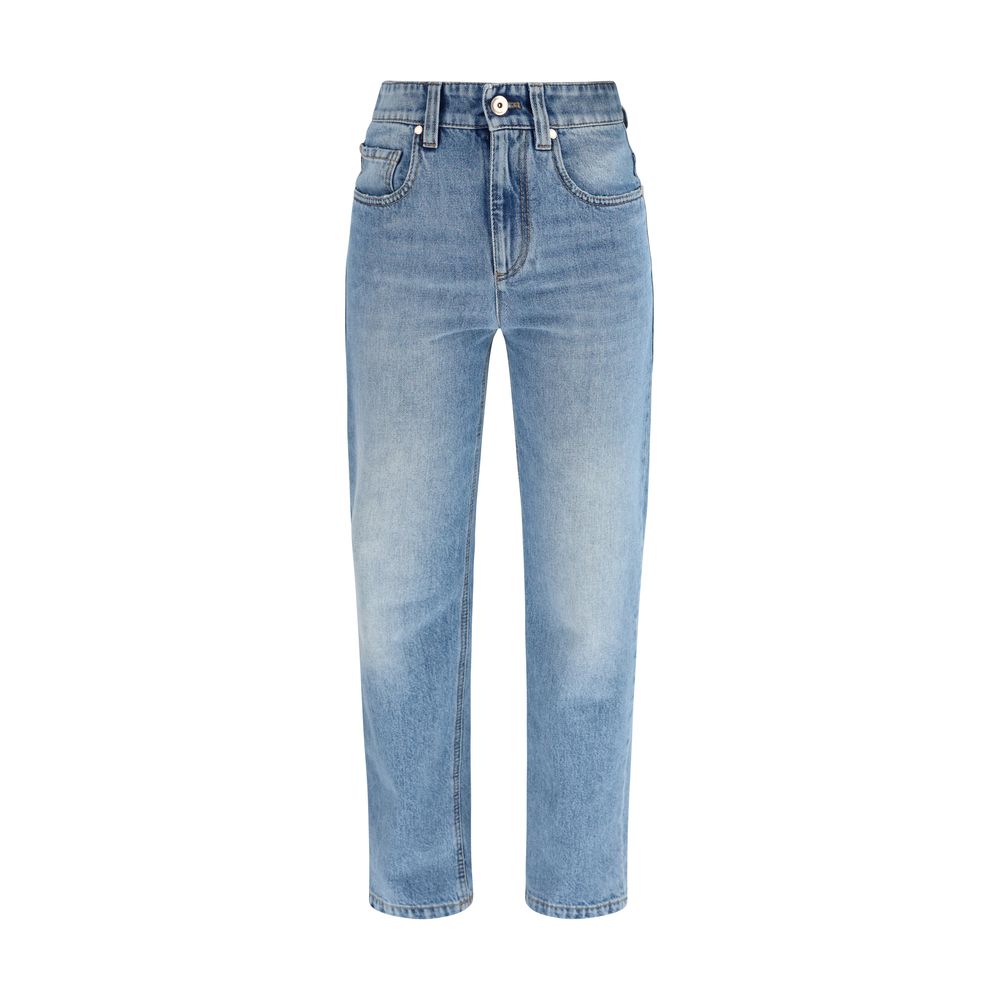 Brunello Cucinelli Blue Cotton Jeans Women's Denim