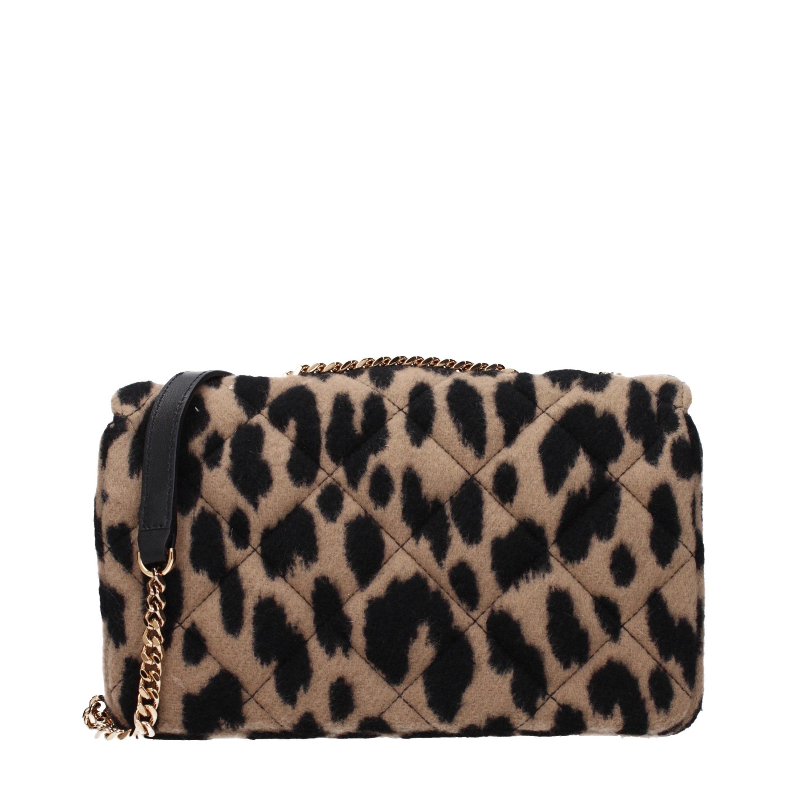 Versace Brown Wool Shoulder Women's Bag