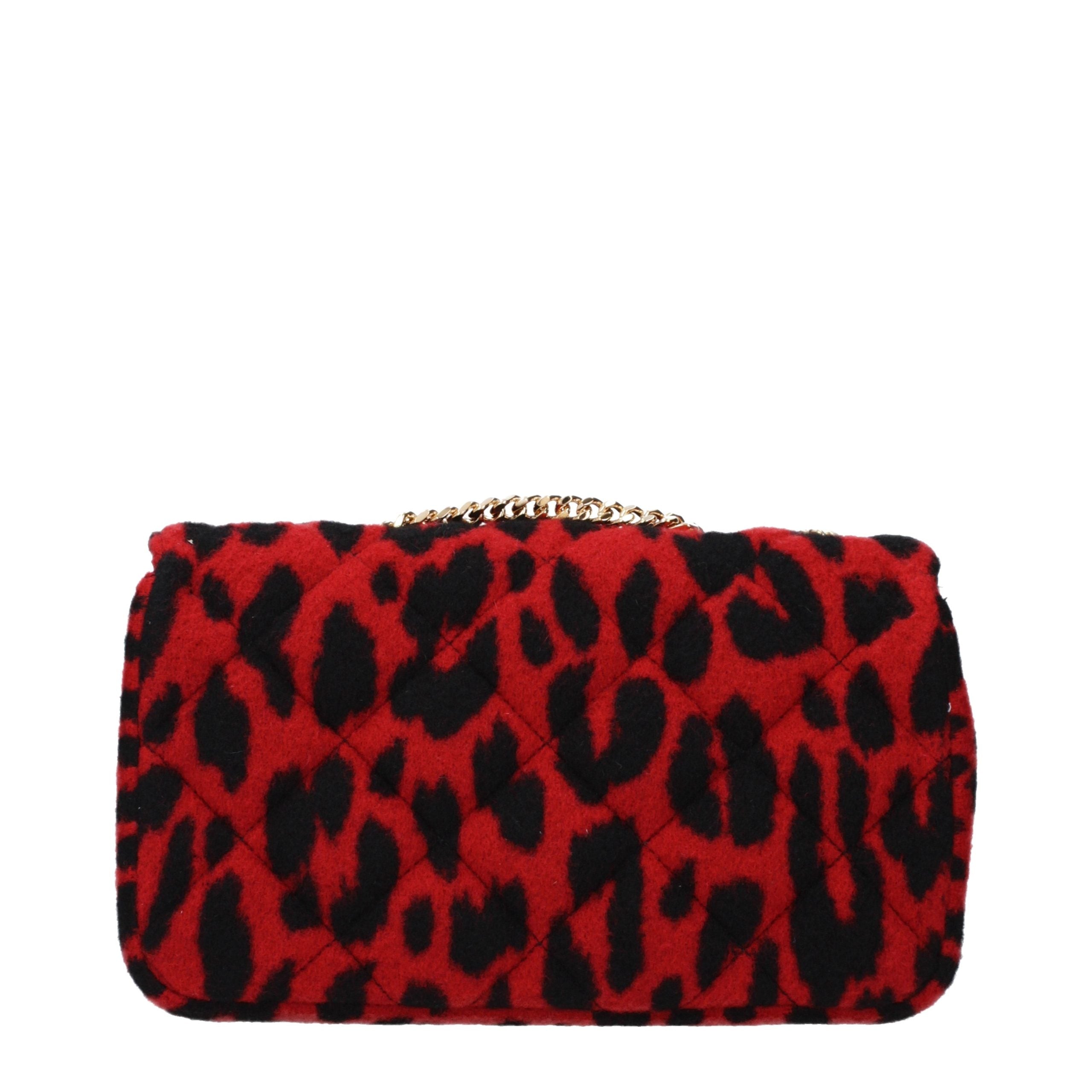 Versace Red Wool Shoulder Women's Bag