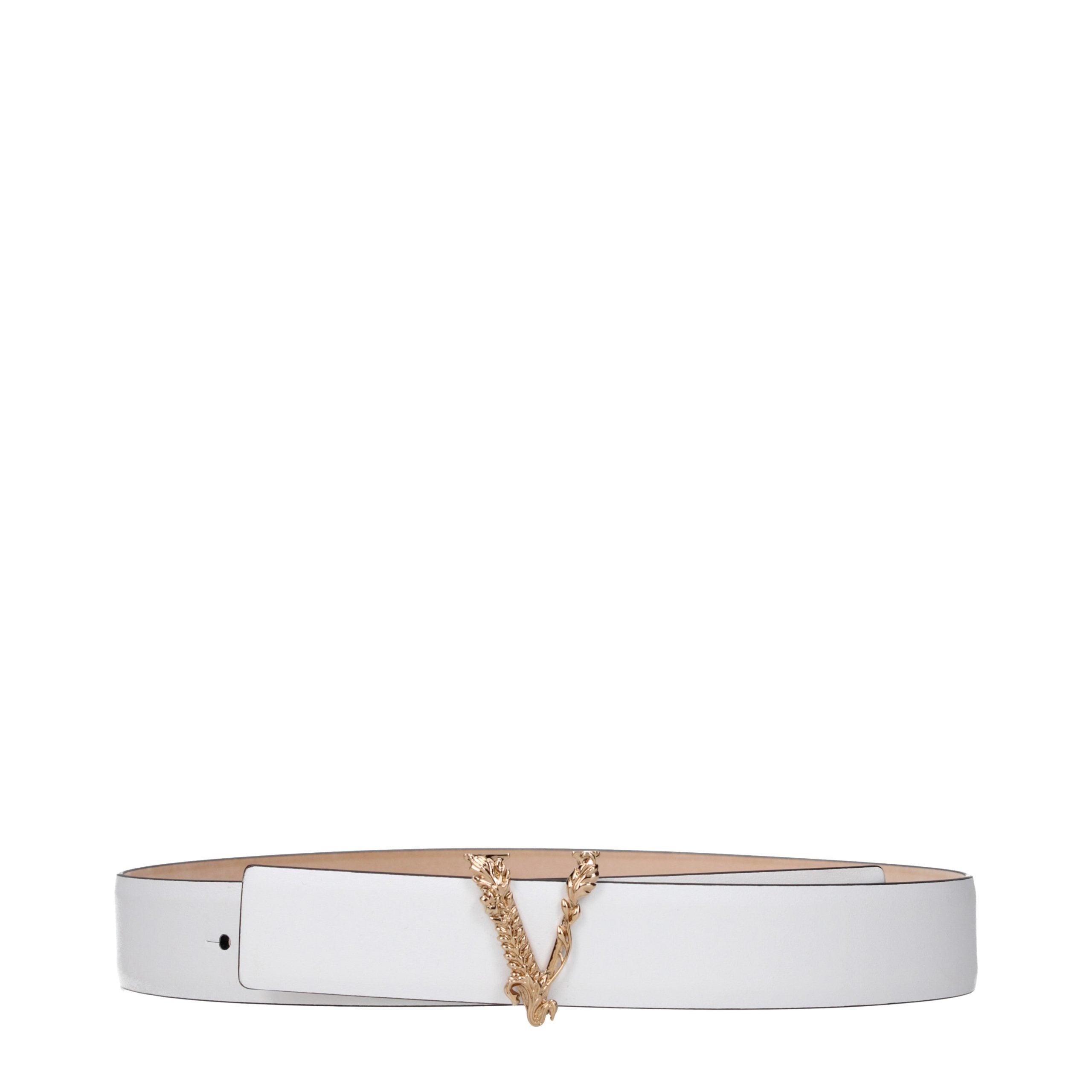 Versace White Leather Regular Women's Belt