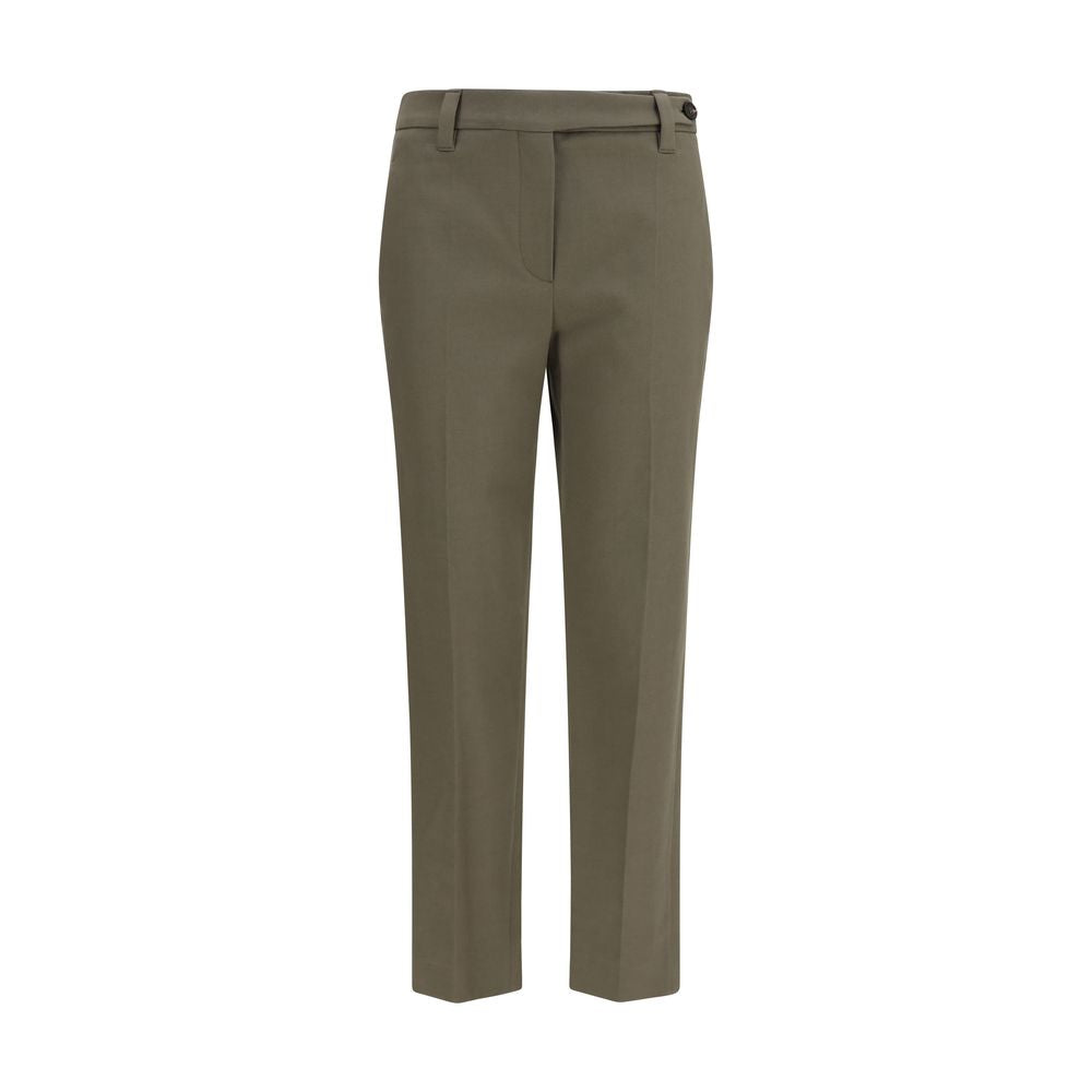 Brunello Cucinelli Bicolor Cotton Dress Women's Pants