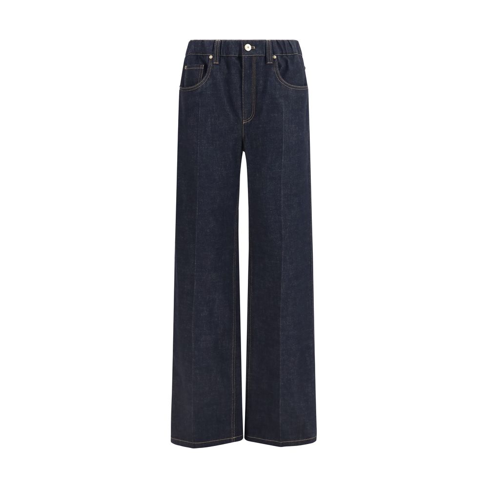 Brunello Cucinelli Blue Cotton Jeans Women's Denim