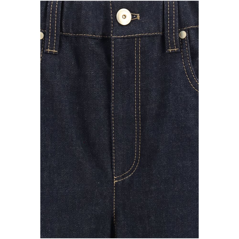 Brunello Cucinelli Blue Cotton Jeans Women's Denim