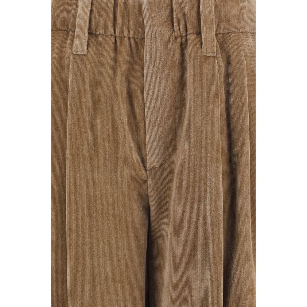 Brunello Cucinelli Brown Viscose Casual Women's Pants