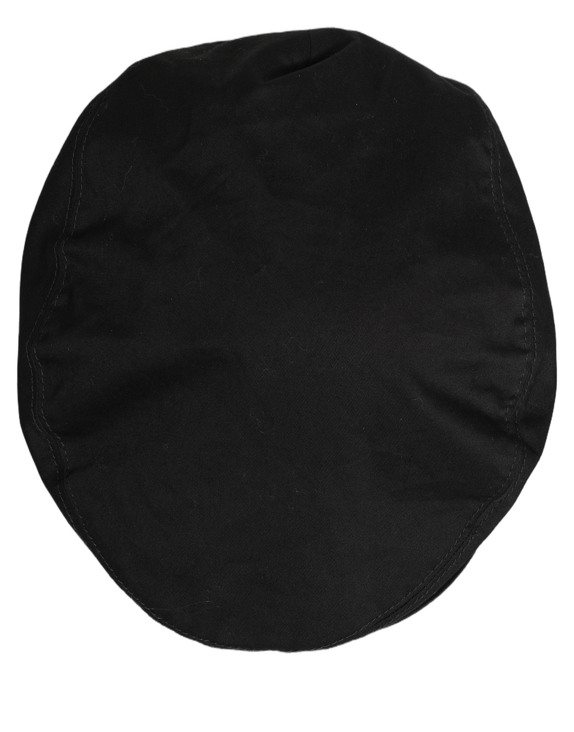 Dolce & Gabbana Men Black Cotton Stretch Newsboy Cloth Capello Men's Hat