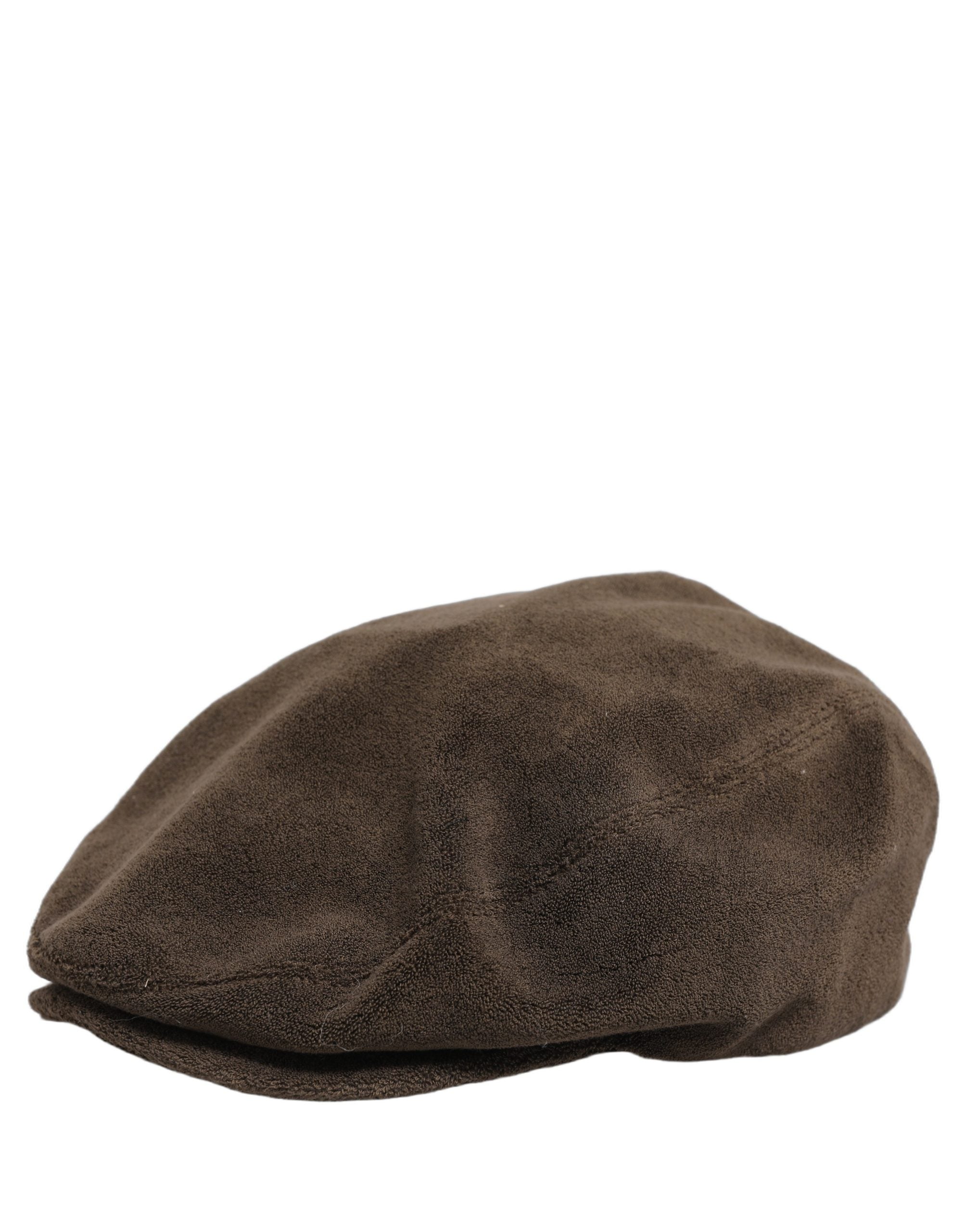 Dolce & Gabbana Men Brown Cotton Newsboy Cloth Capello Men's Hat