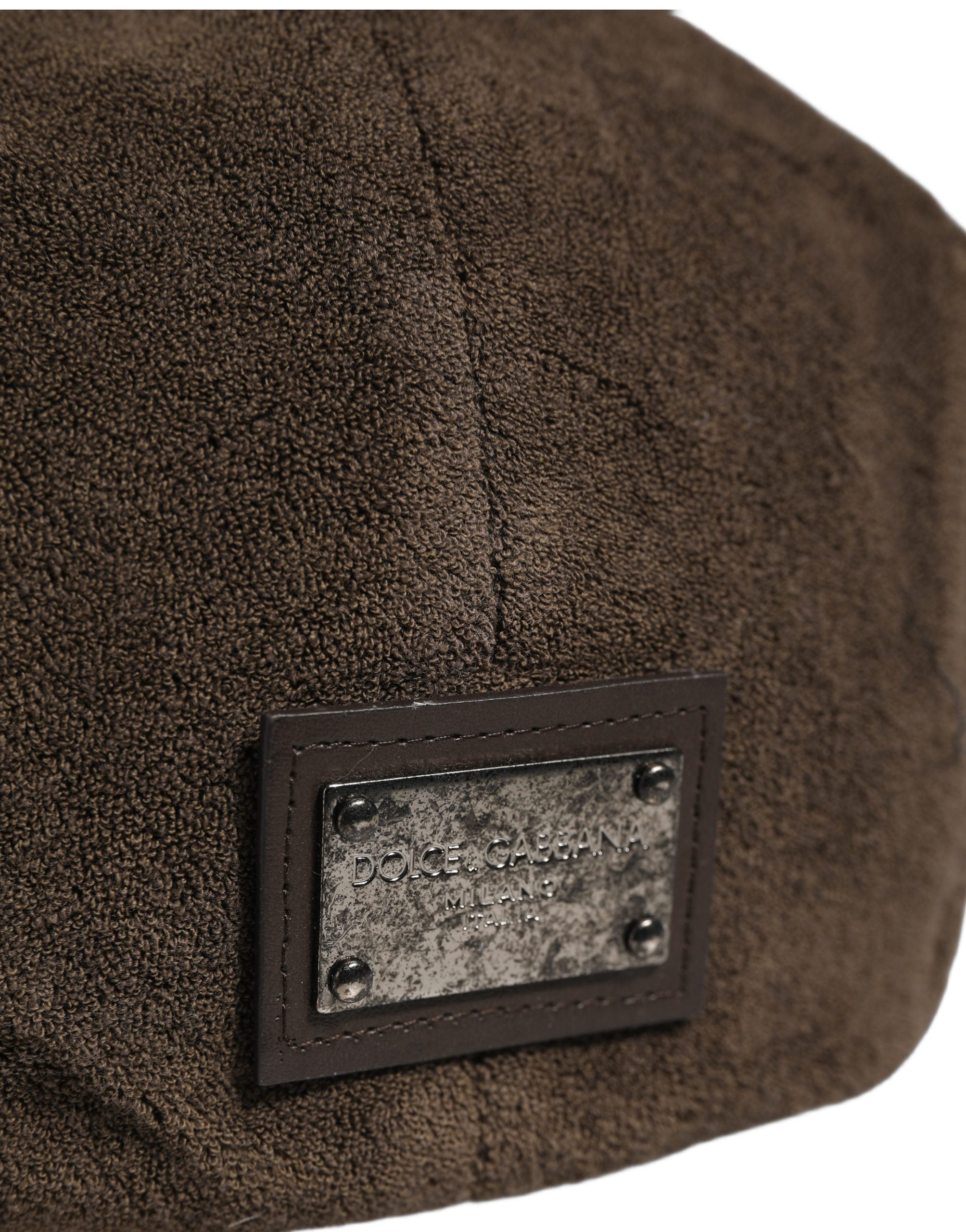 Dolce & Gabbana Men Brown Cotton Newsboy Cloth Capello Men's Hat