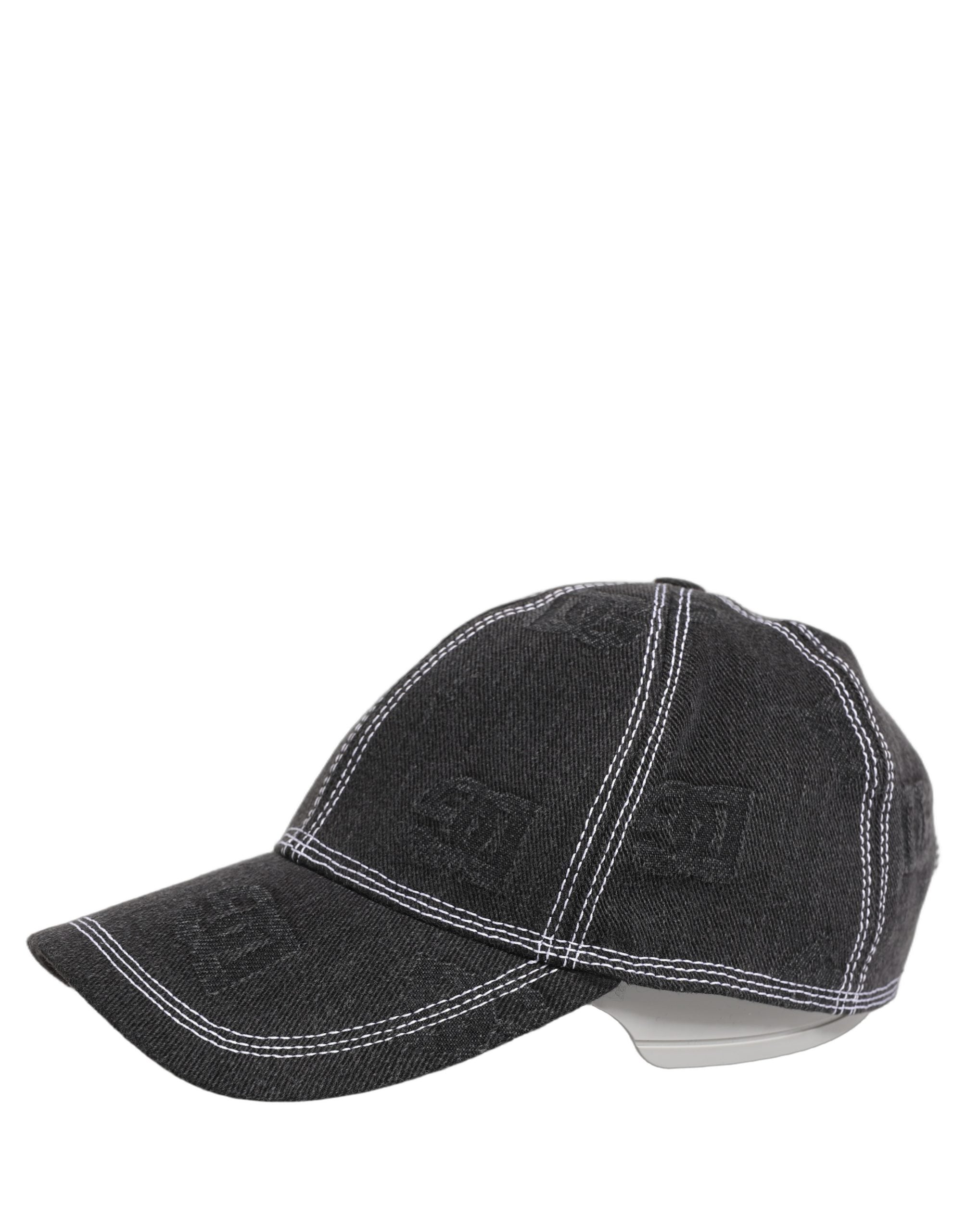 Dolce & Gabbana Men Black Cotton 6 Panel Baseball Capello Men's Hat