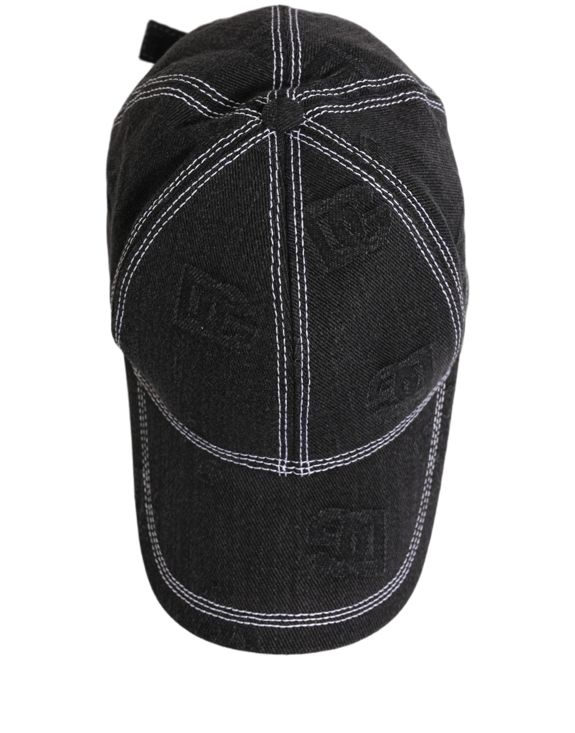 Dolce & Gabbana Men Black Cotton 6 Panel Baseball Capello Men's Hat