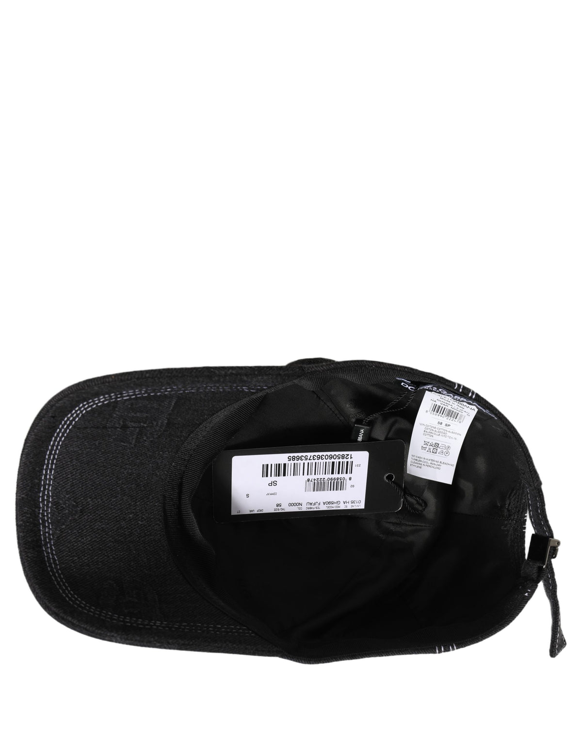 Dolce & Gabbana Men Black Cotton 6 Panel Baseball Capello Men's Hat