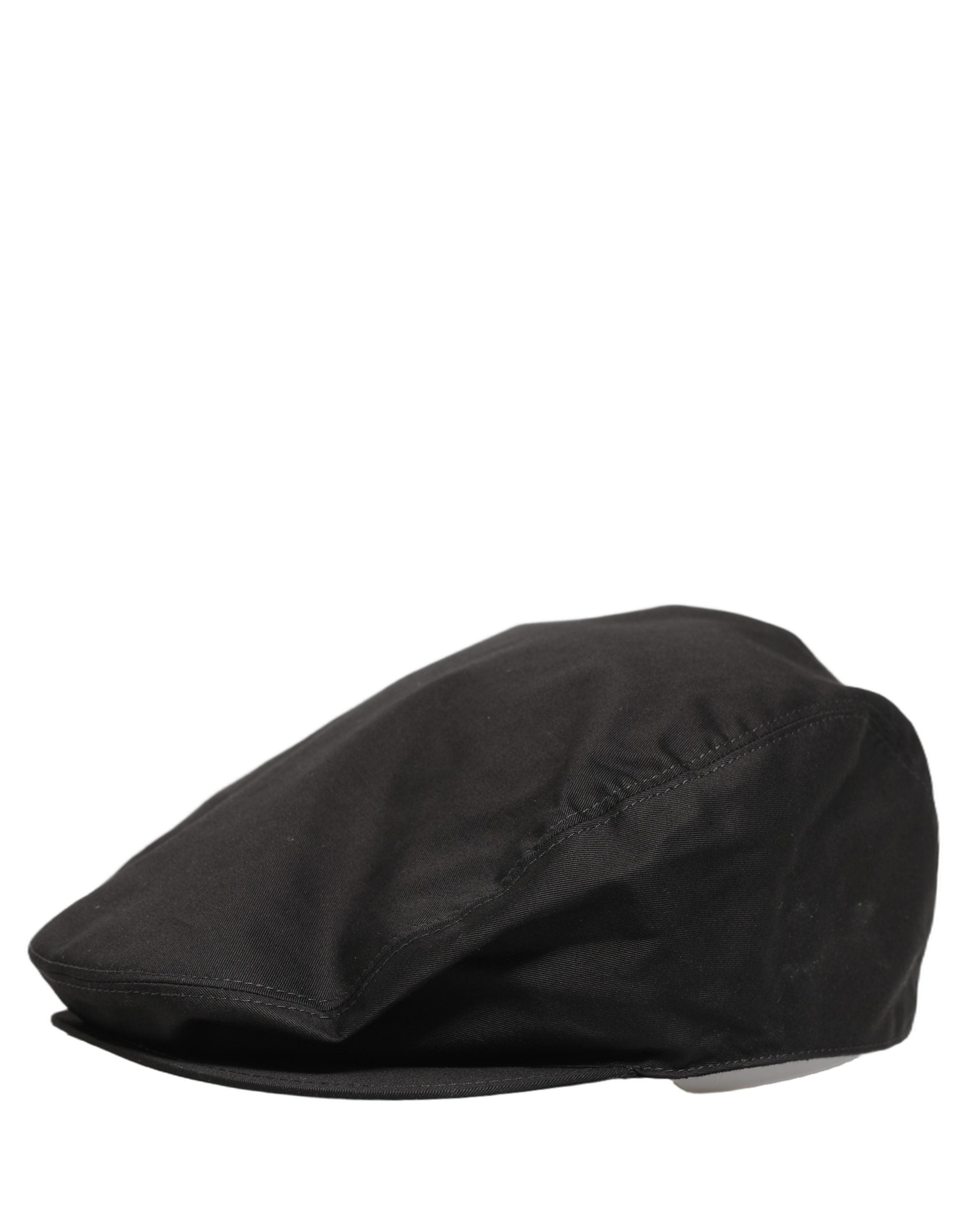 Dolce & Gabbana Men Black Cotton Stretch Newsboy Cloth Capello Men's Hat