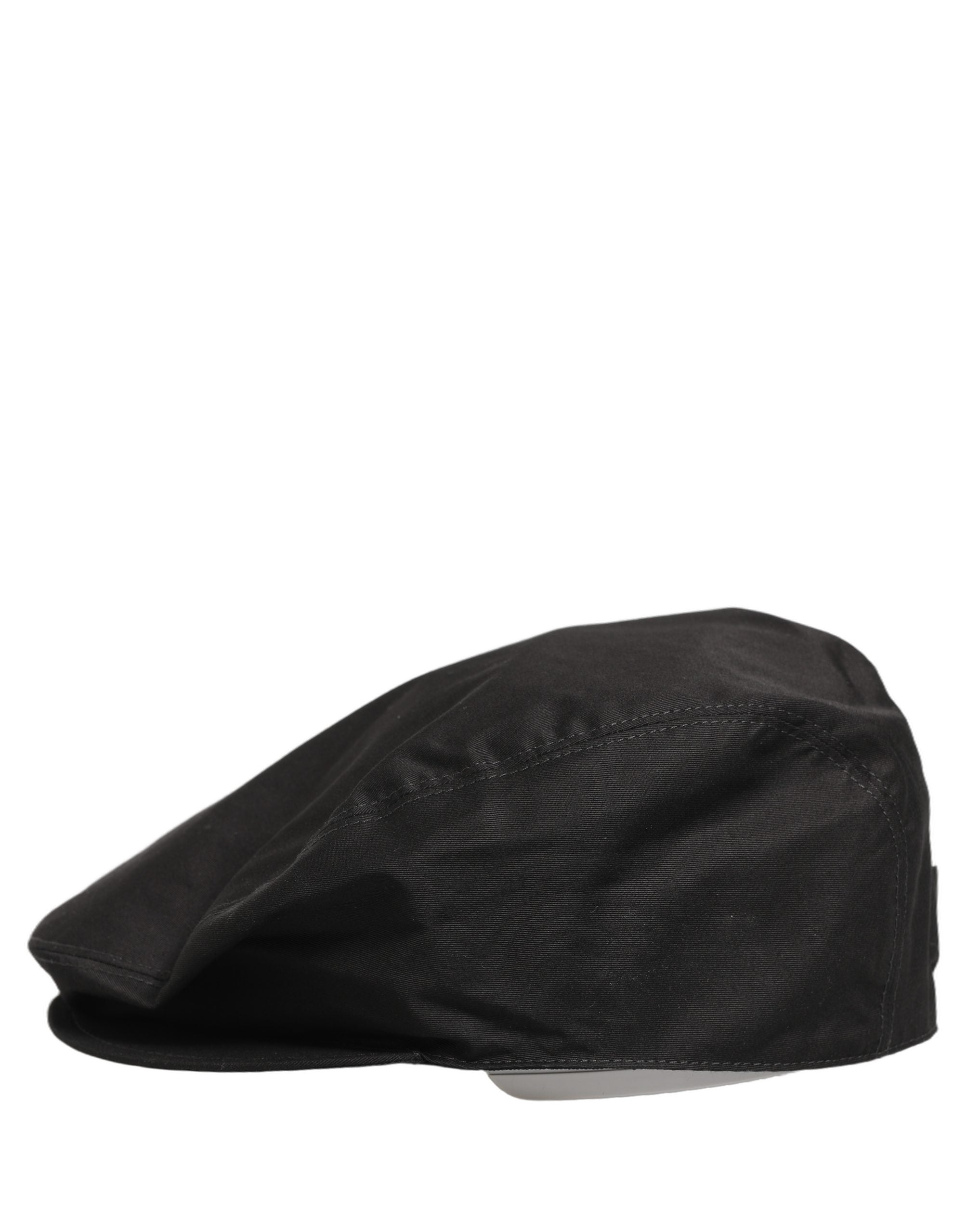 Dolce & Gabbana Men Black Cotton Stretch Newsboy Cloth Capello Men's Hat