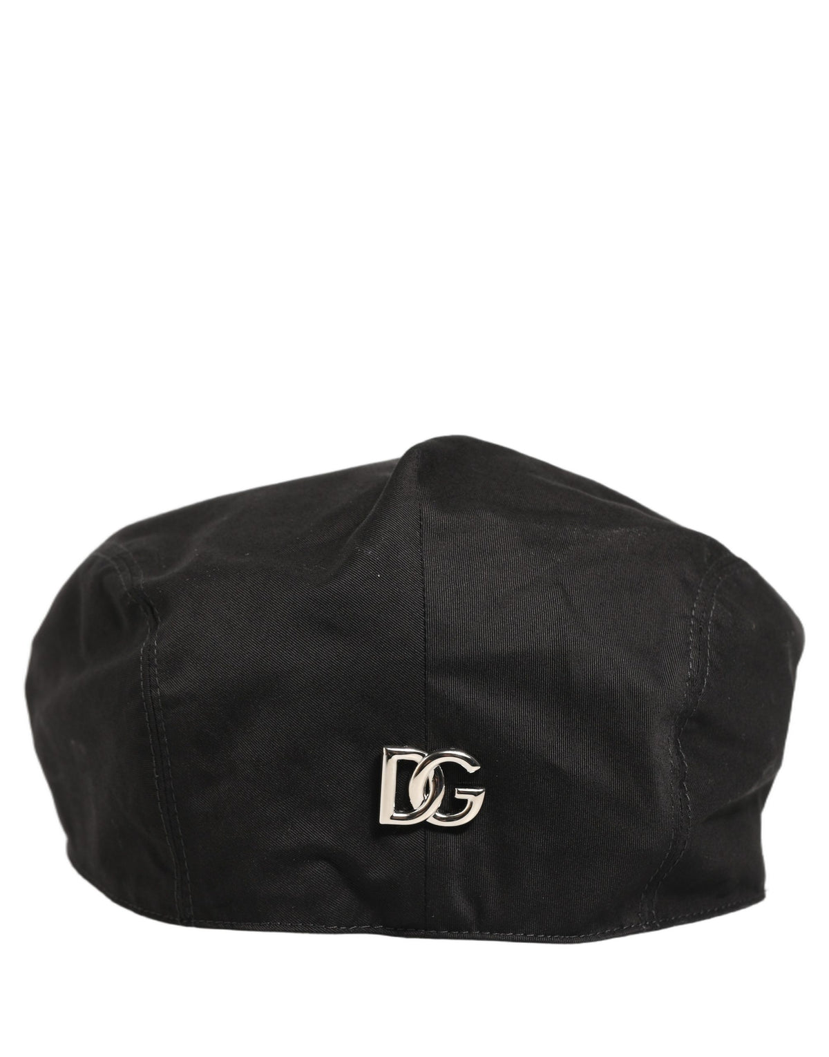 Dolce & Gabbana Men Black Cotton Stretch Newsboy Cloth Capello Men's Hat