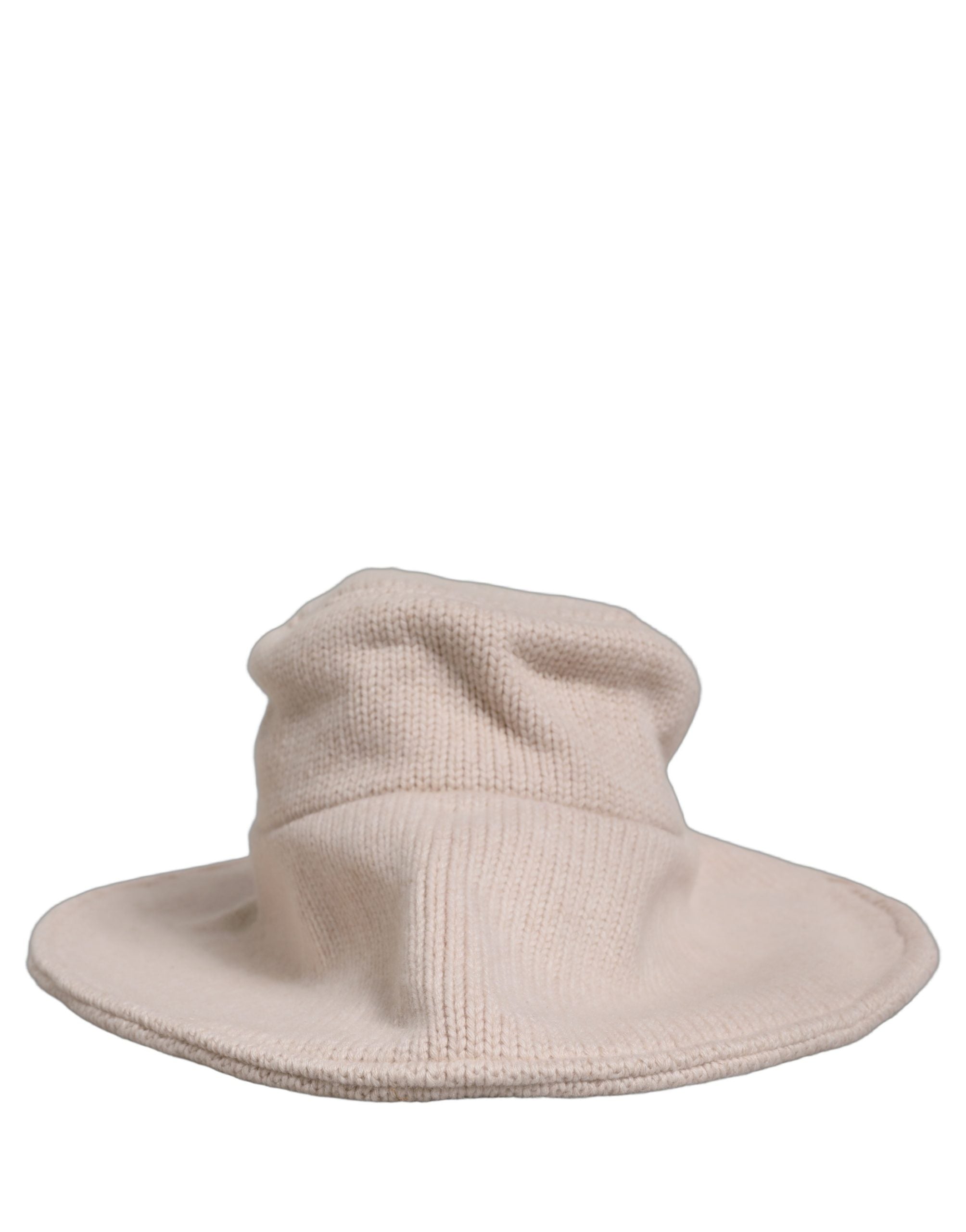 Dolce & Gabbana Women Beige Wool Knit Wide Brim Bucket Capello Women's Hat (Pre-Owned)