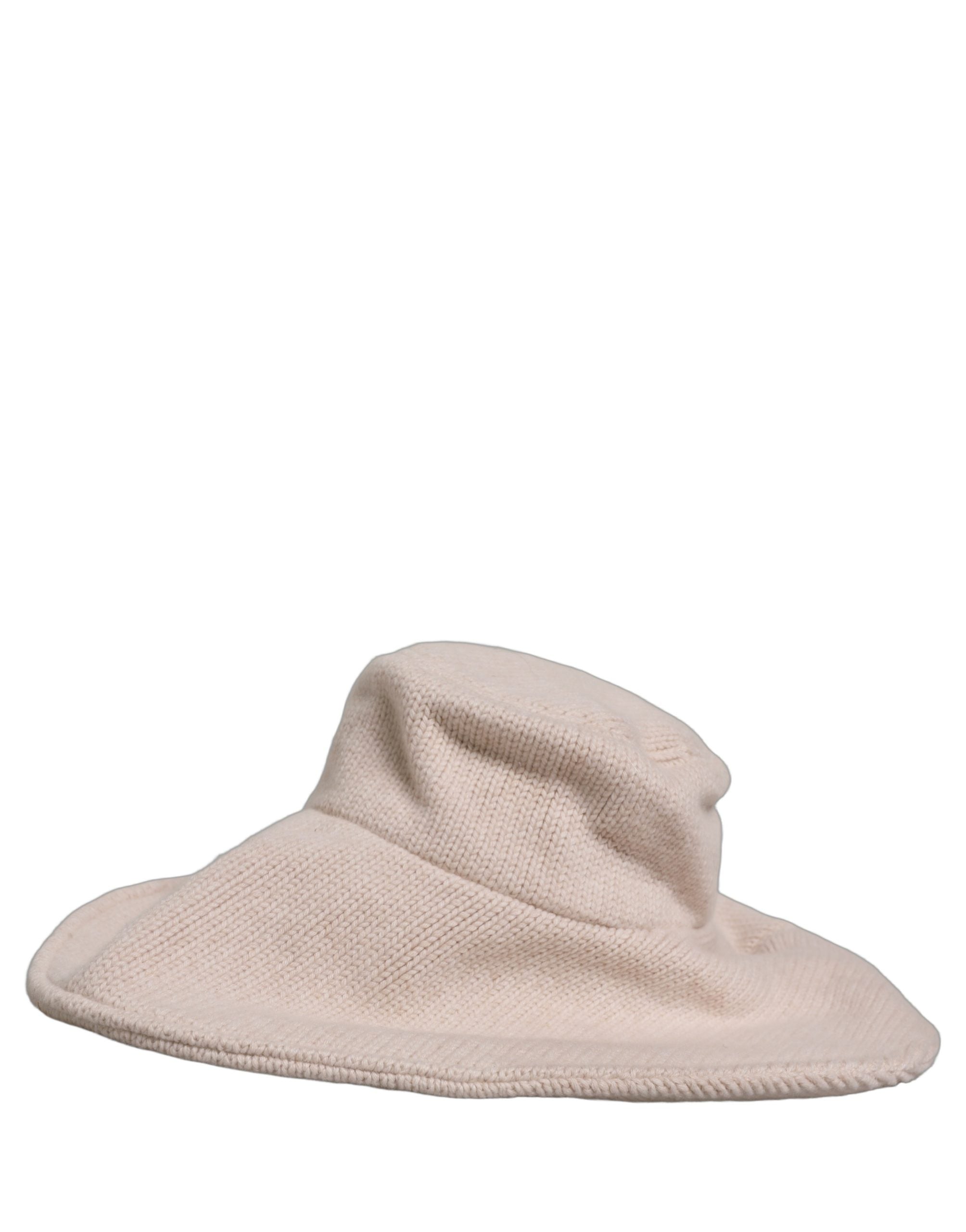 Dolce & Gabbana Women Beige Wool Knit Wide Brim Bucket Capello Women's Hat (Pre-Owned)