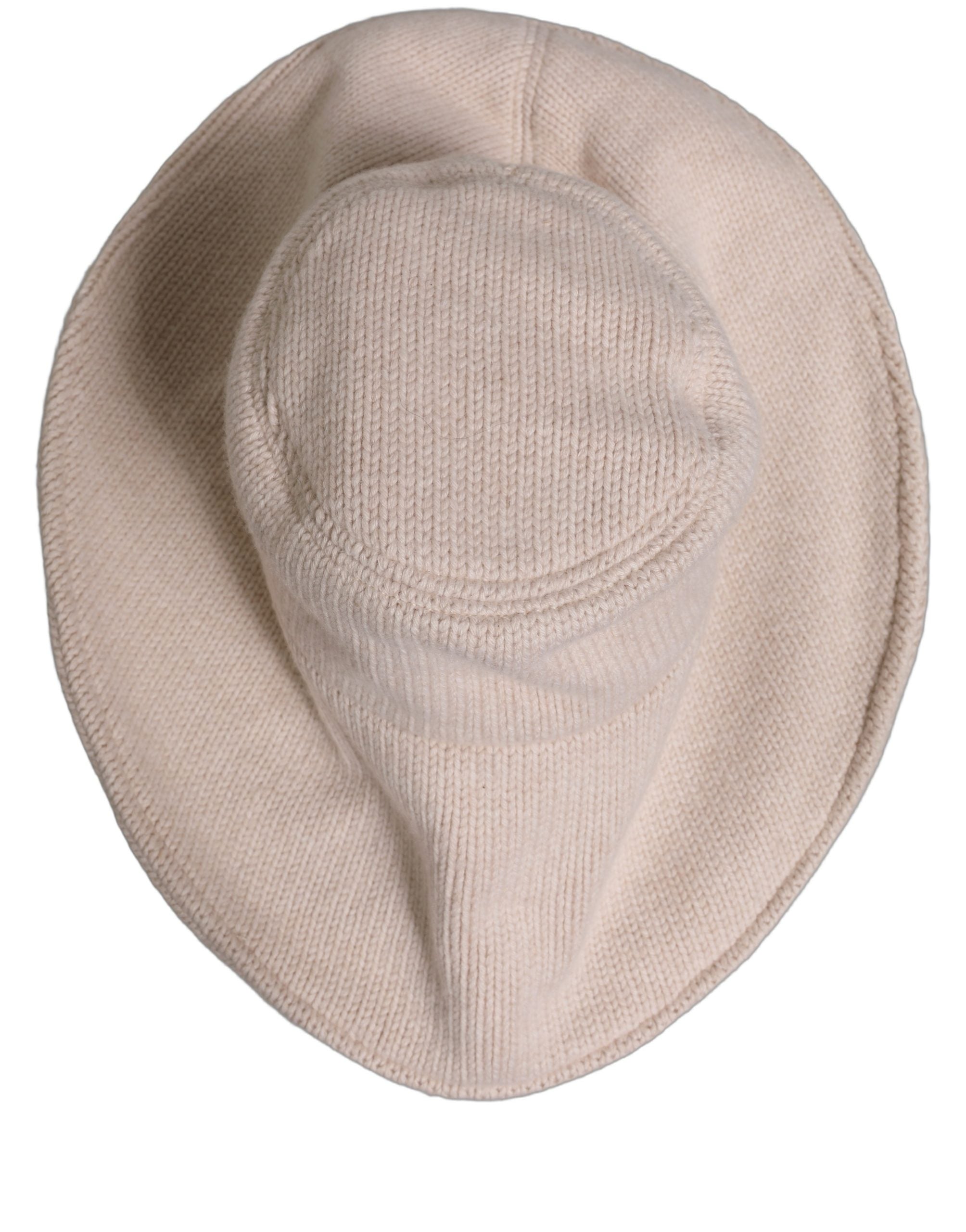 Dolce & Gabbana Women Beige Wool Knit Wide Brim Bucket Capello Women's Hat (Pre-Owned)