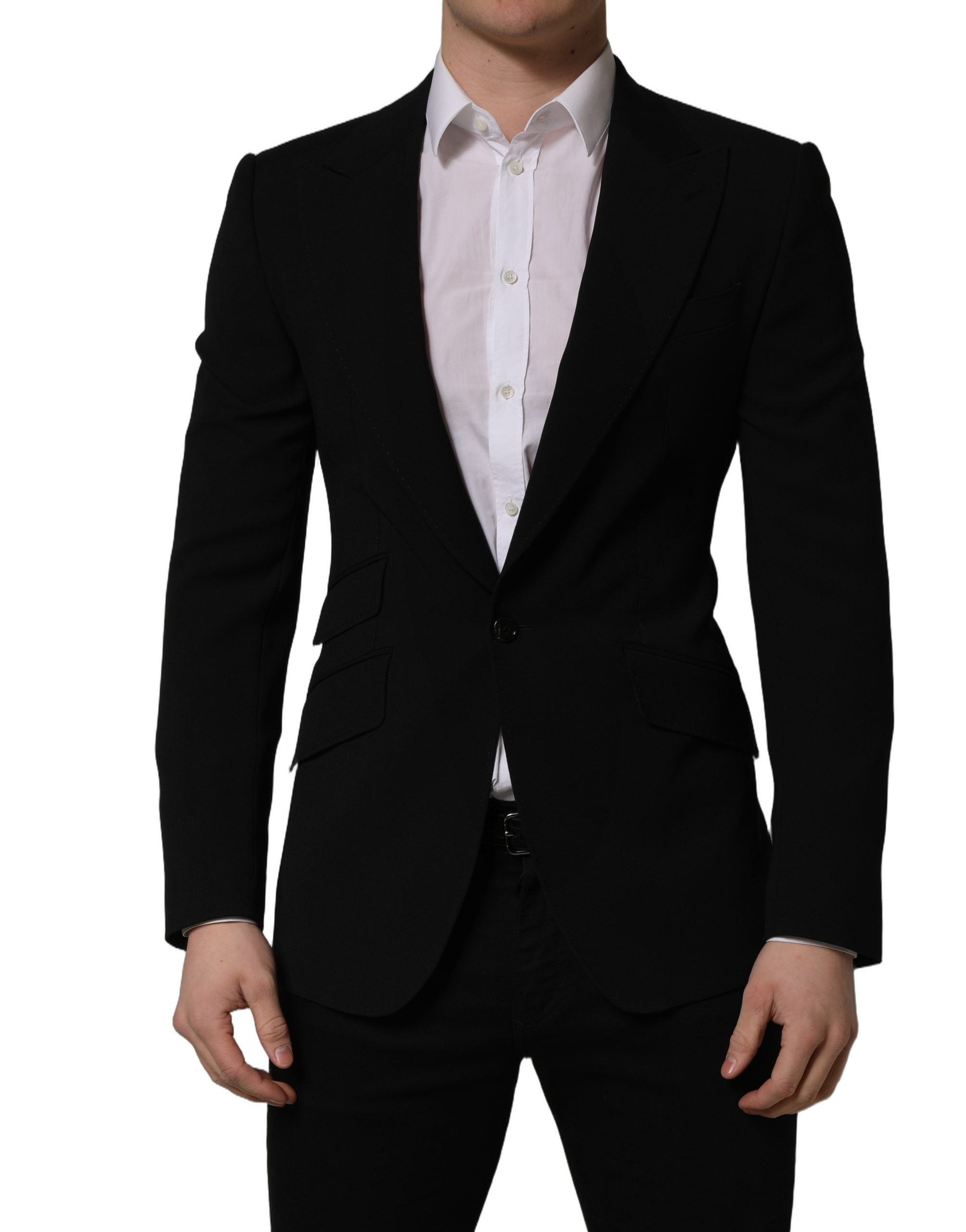 Dolce & Gabbana Black Wool Single Breasted Men Blazer Men's Jacket