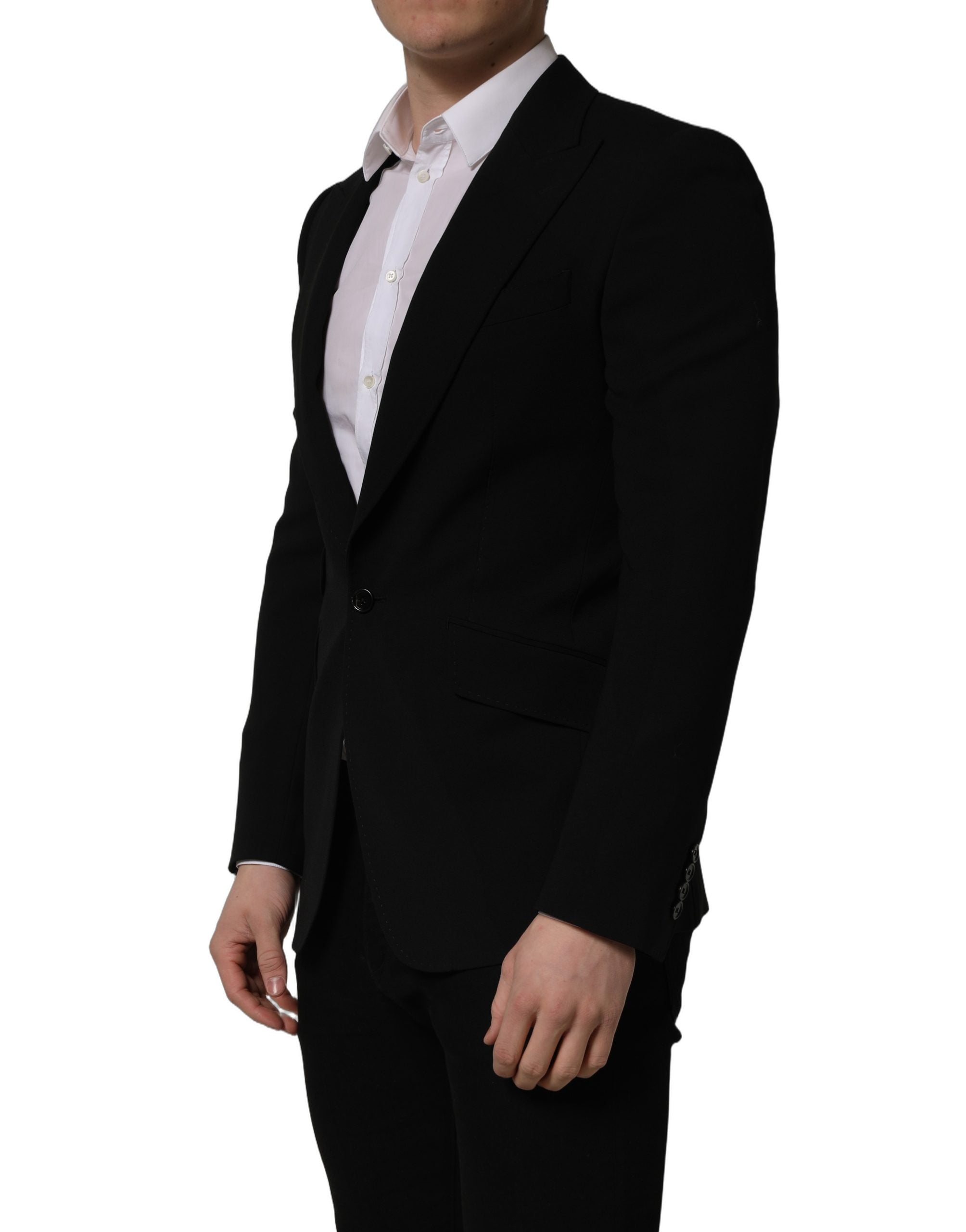 Dolce & Gabbana Black Wool Single Breasted Men Blazer Men's Jacket