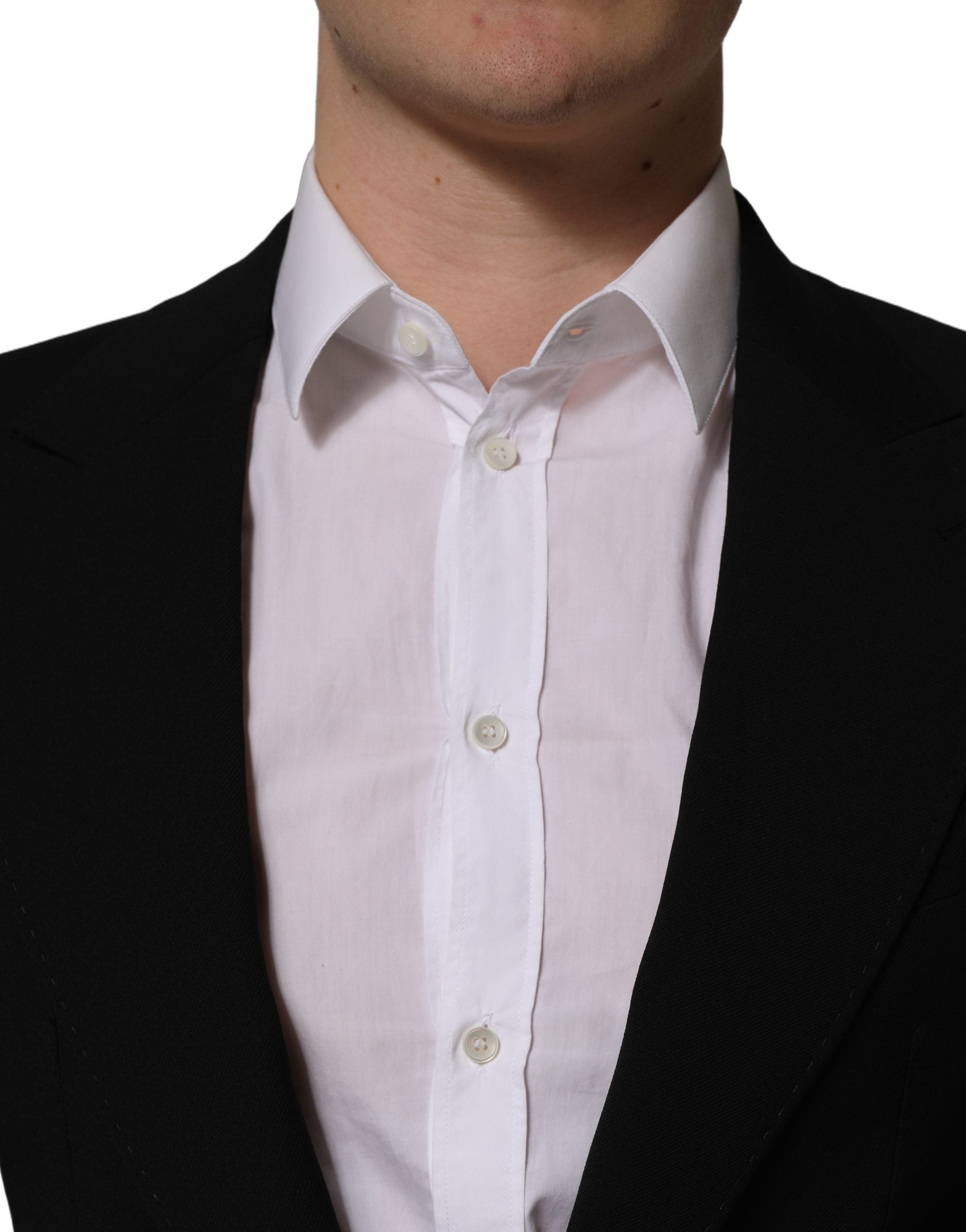 Dolce & Gabbana Black Wool Single Breasted Men Blazer Men's Jacket