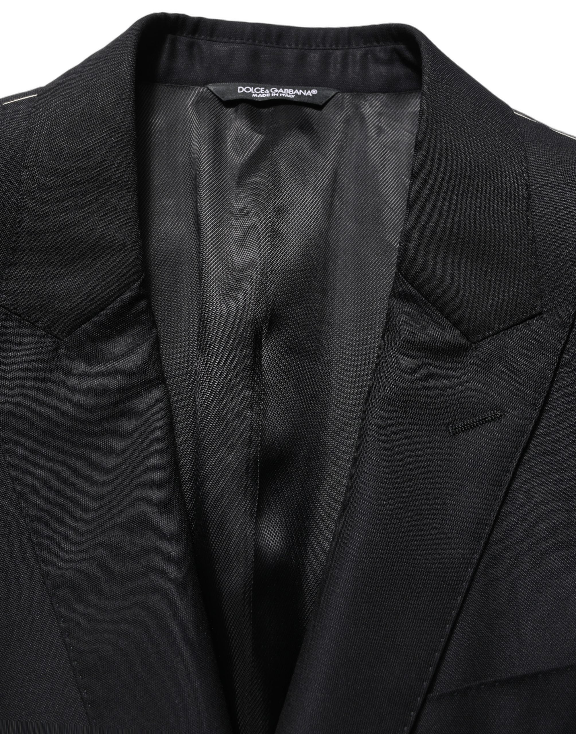 Dolce & Gabbana Dark Blue Wool Single Breasted Men Blazer Men's Jacket