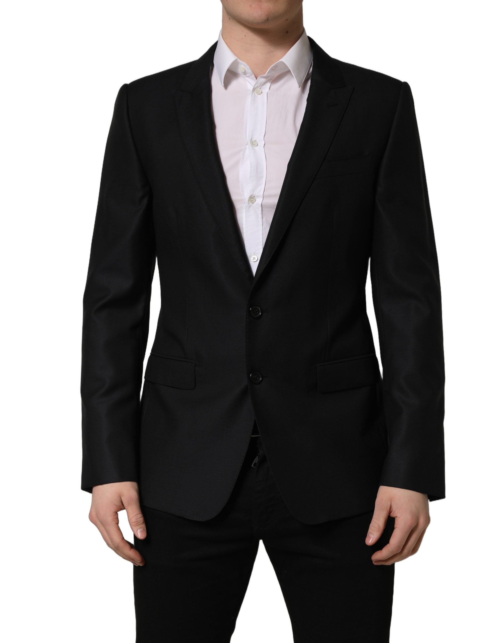 Dolce & Gabbana Dark Blue Wool Single Breasted Men Blazer Men's Jacket