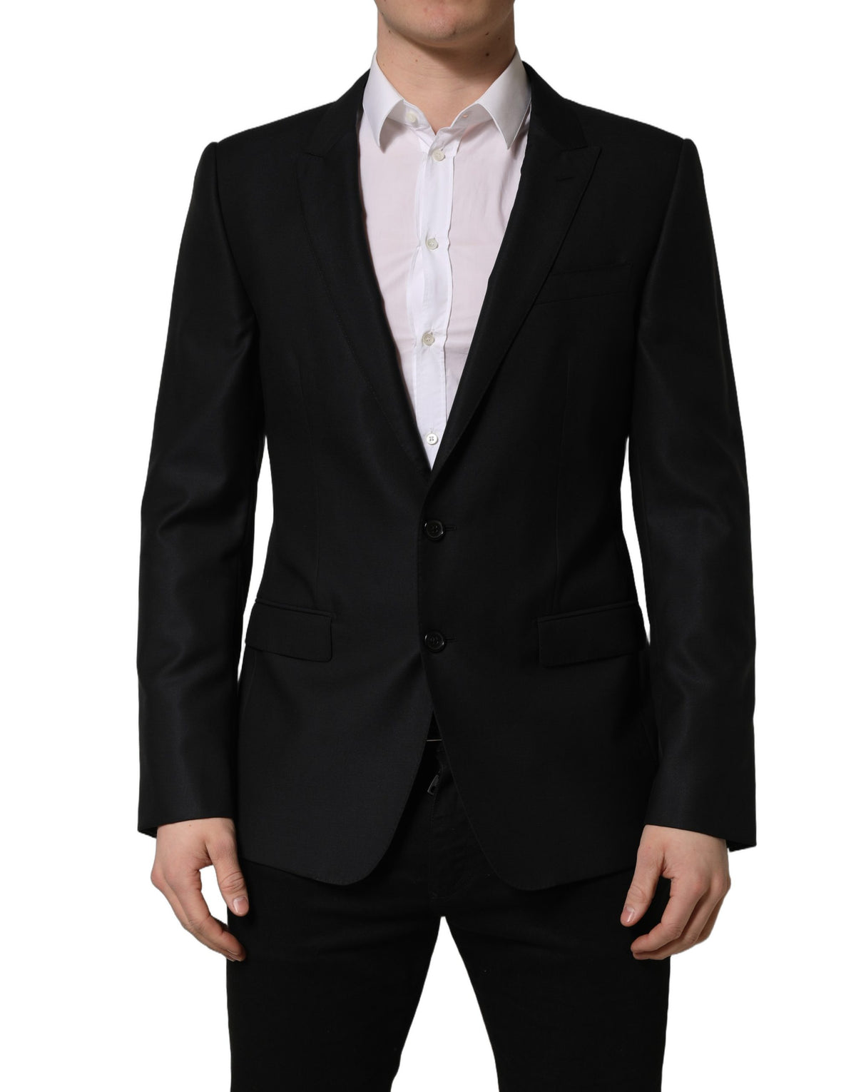 Dolce & Gabbana Dark Blue Wool Single Breasted Men Blazer Men's Jacket