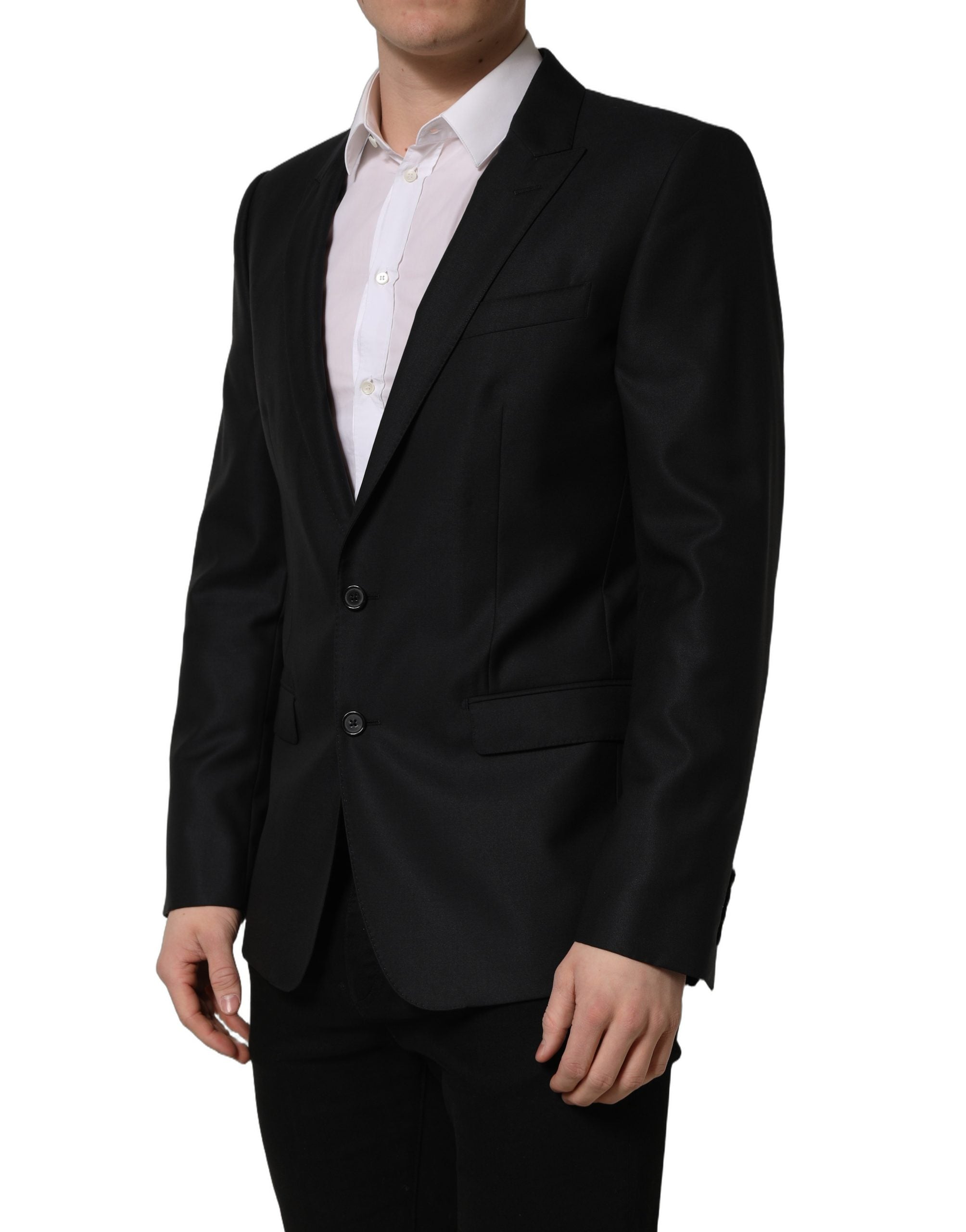 Dolce & Gabbana Dark Blue Wool Single Breasted Men Blazer Men's Jacket